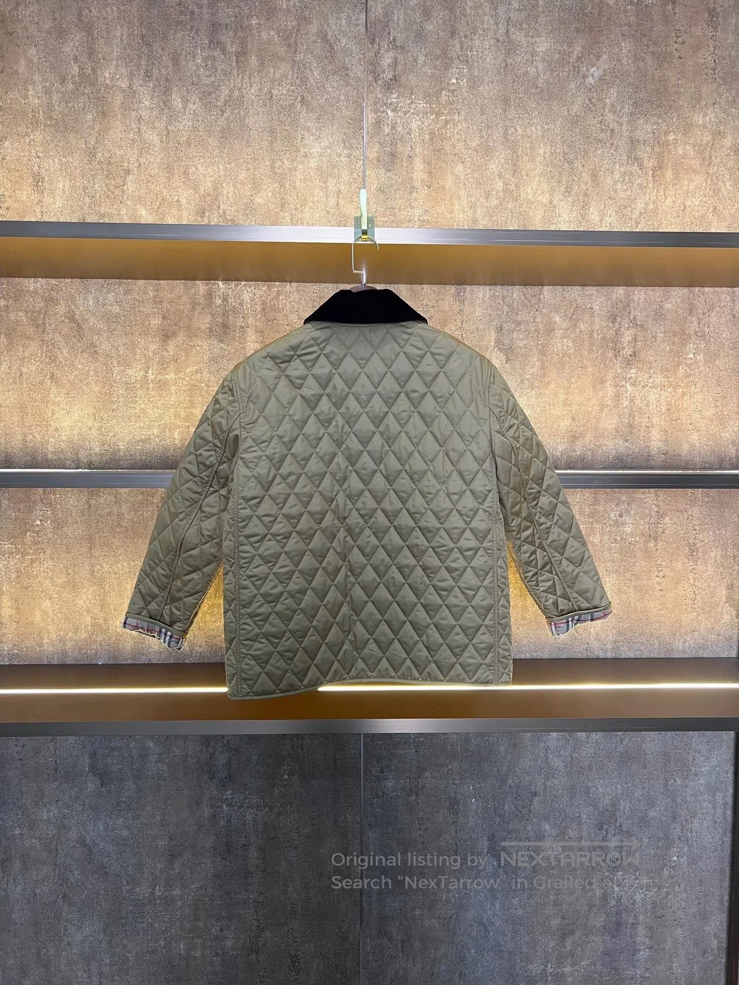 Burberry Burberry Khaki Diamond Quilted Padded Jacket| Size L / US 10 / IT 46 - 2 Thumbnail