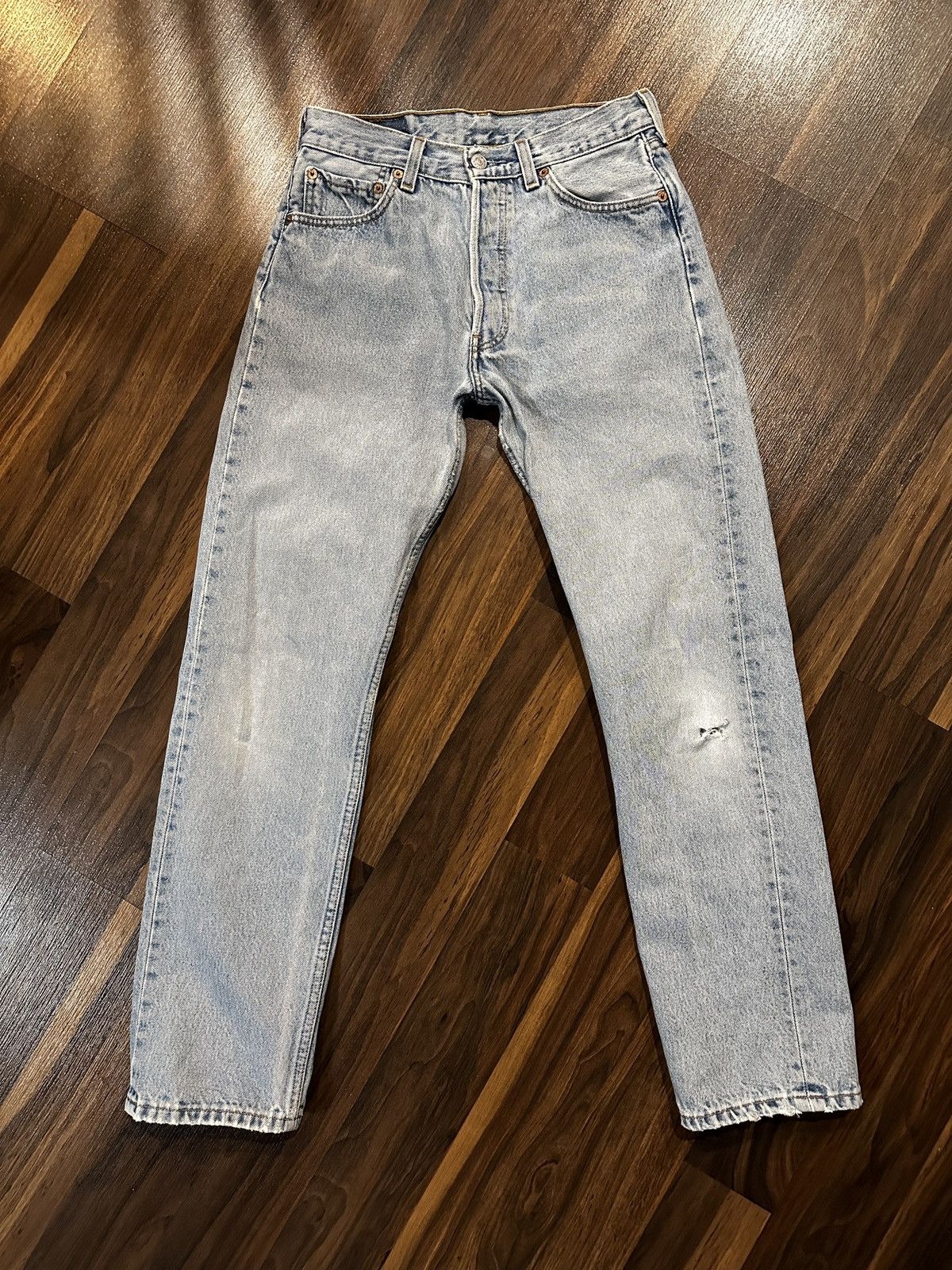Levi's Vtg 90s 00s LEVIS 501 Button Fly Jeans 29 x 29 Size 29" - 5 Thumbnail