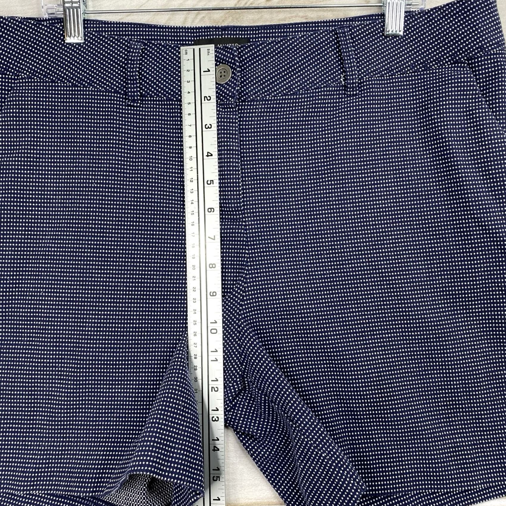 Vintage The Limited Shorts Womens 16 Blue Polka Dot Stretch Twill Classic Preppy Pockets Size 38" / US 16 / IT 52 - 4 Thumbnail