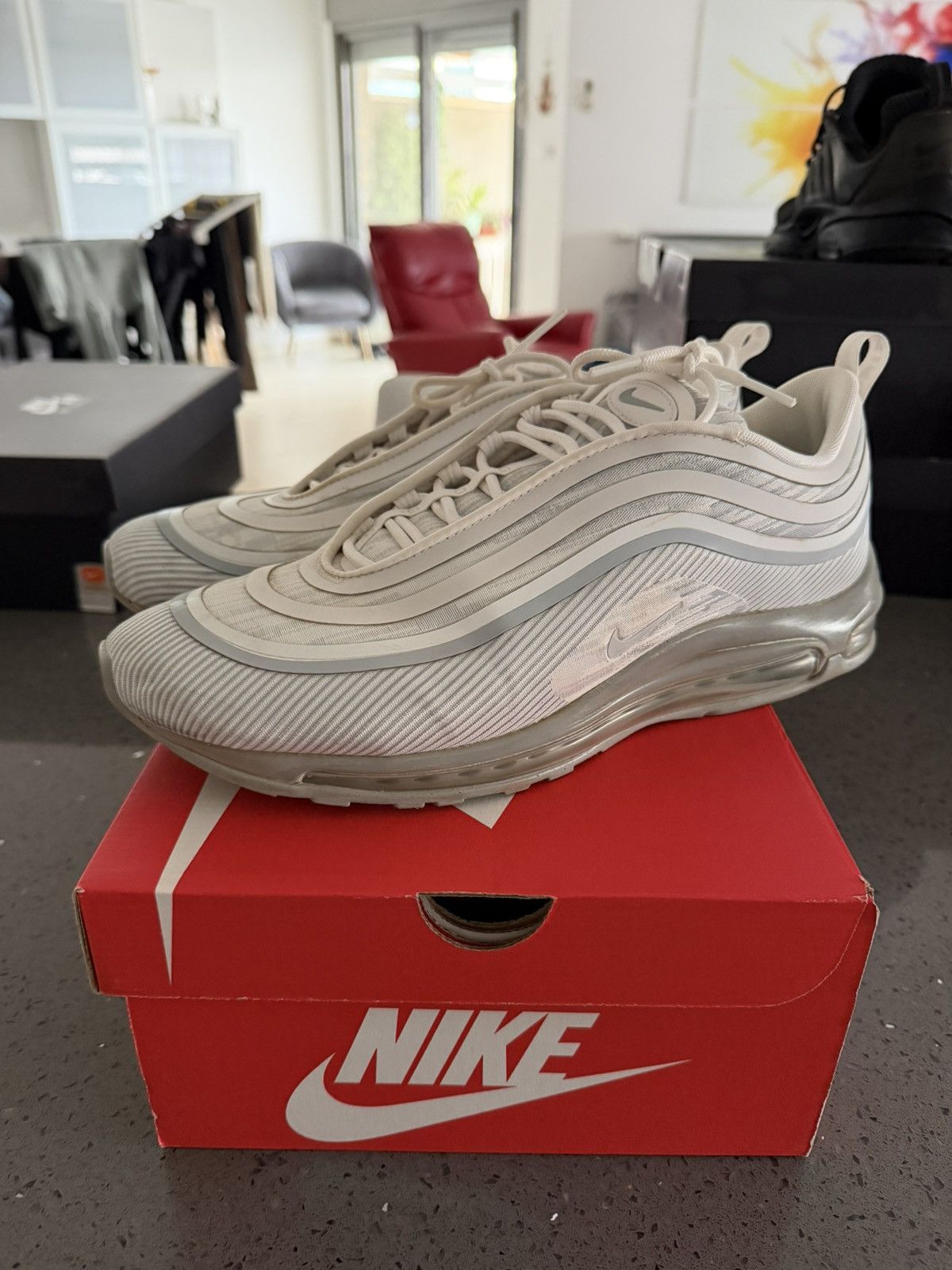 Nike Nike Air Max 97 White Grey 12US Size US 12 / EU 45 - 1 Thumbnail