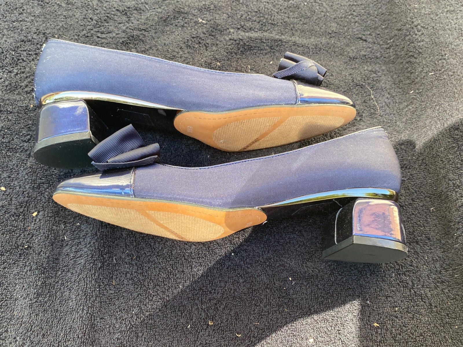 Designer J Renee Womens Shoes Pumps Size 8.5M Patent Toe W Bows (S626 Size US 8.5 / IT 38.5 - 5 Thumbnail
