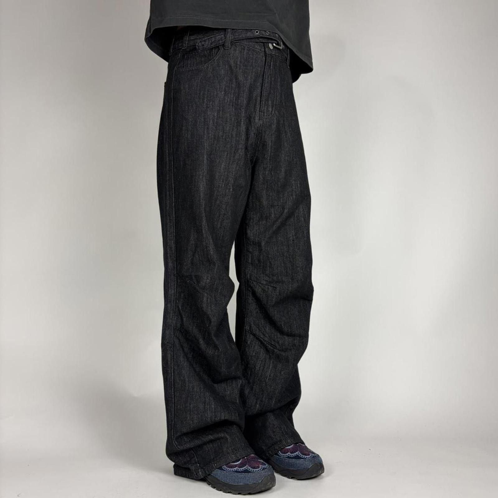 Other Dark Wash Belted Wide Leg Trousers Size US 32 / EU 48 - 2 Thumbnail