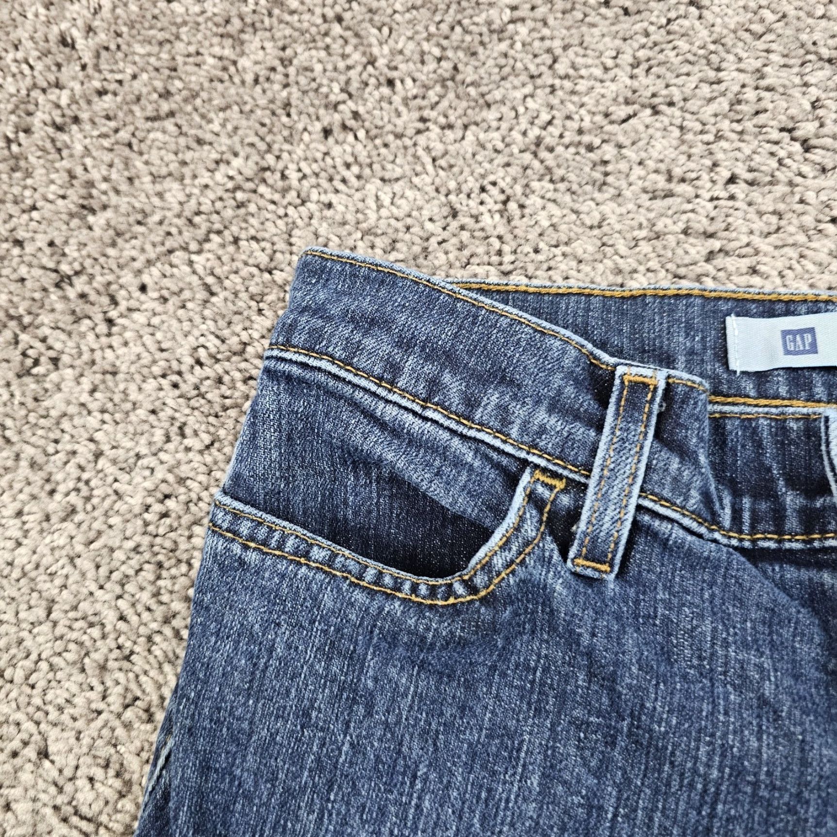 Gap GAP Jeans Womens Flared Regular Denim 26x30 Dark Blue Stretch 1R/26x30 Canada Women Jeans Size 25" / US 0 / IT 36 - 3 Thumbnail