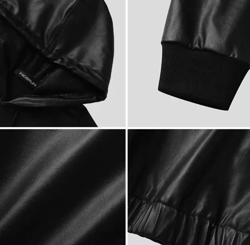Vintage Reflective PU Leather Hooded Hoodies Size US S / EU 44-46 / 1 - 9 Thumbnail