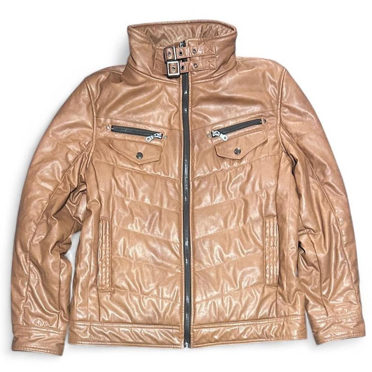 Japanese Brand Asnas Bondage Leather Puffer Jacket Size US L / EU 52-54 / 3 - 1 Thumbnail