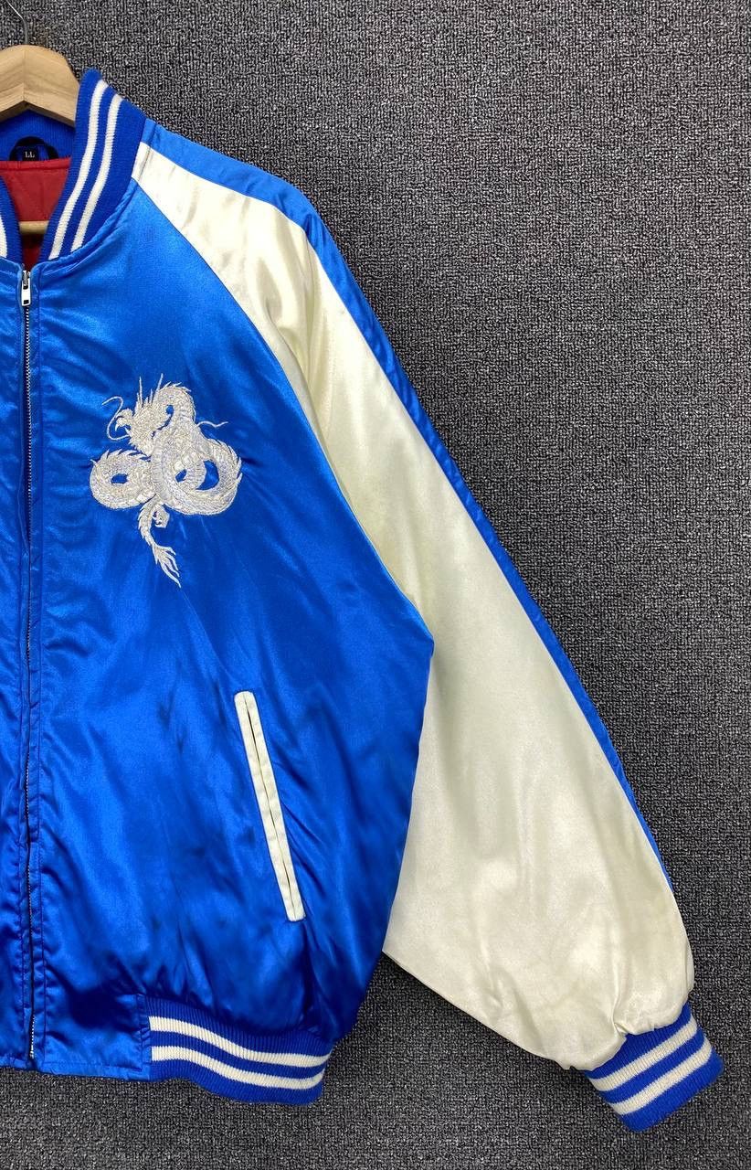 Japanese Brand Vintage 90s Sukajan Dragon Embroidery Varsity Jacket Size US L / EU 52-54 / 3 - 9 Thumbnail