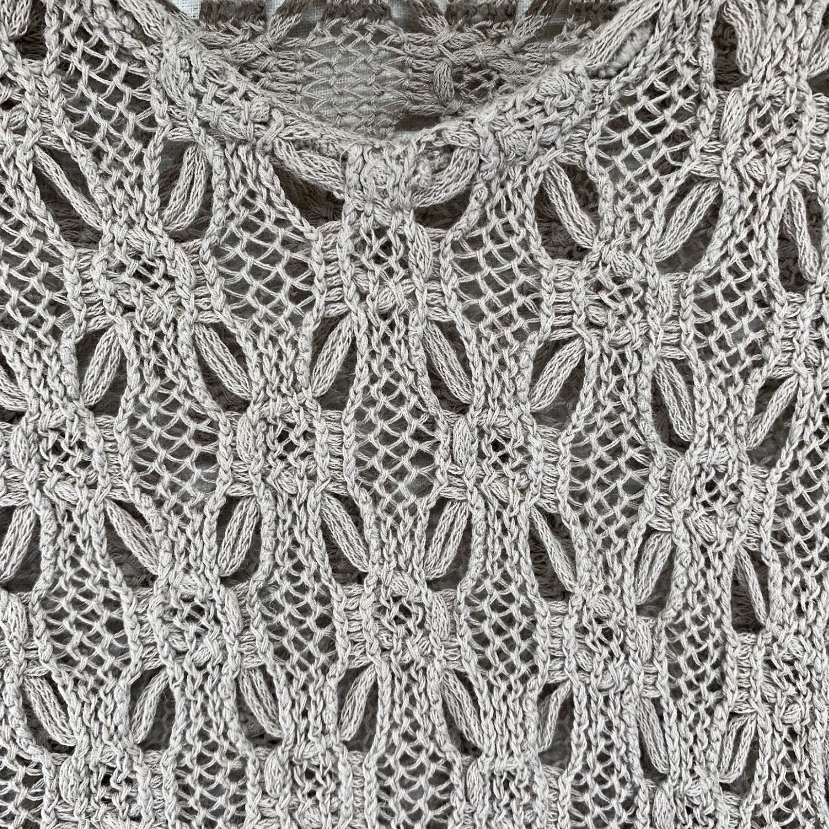 Vintage Chico's Tunic Women's Large Brown Crochet Knit Lace Trim Whimsy Linen Blend Shirt Adult Large Brown Geometric 3/4 Sleeve Casual Womens Size L / US 10 / IT 46 - 5 Thumbnail