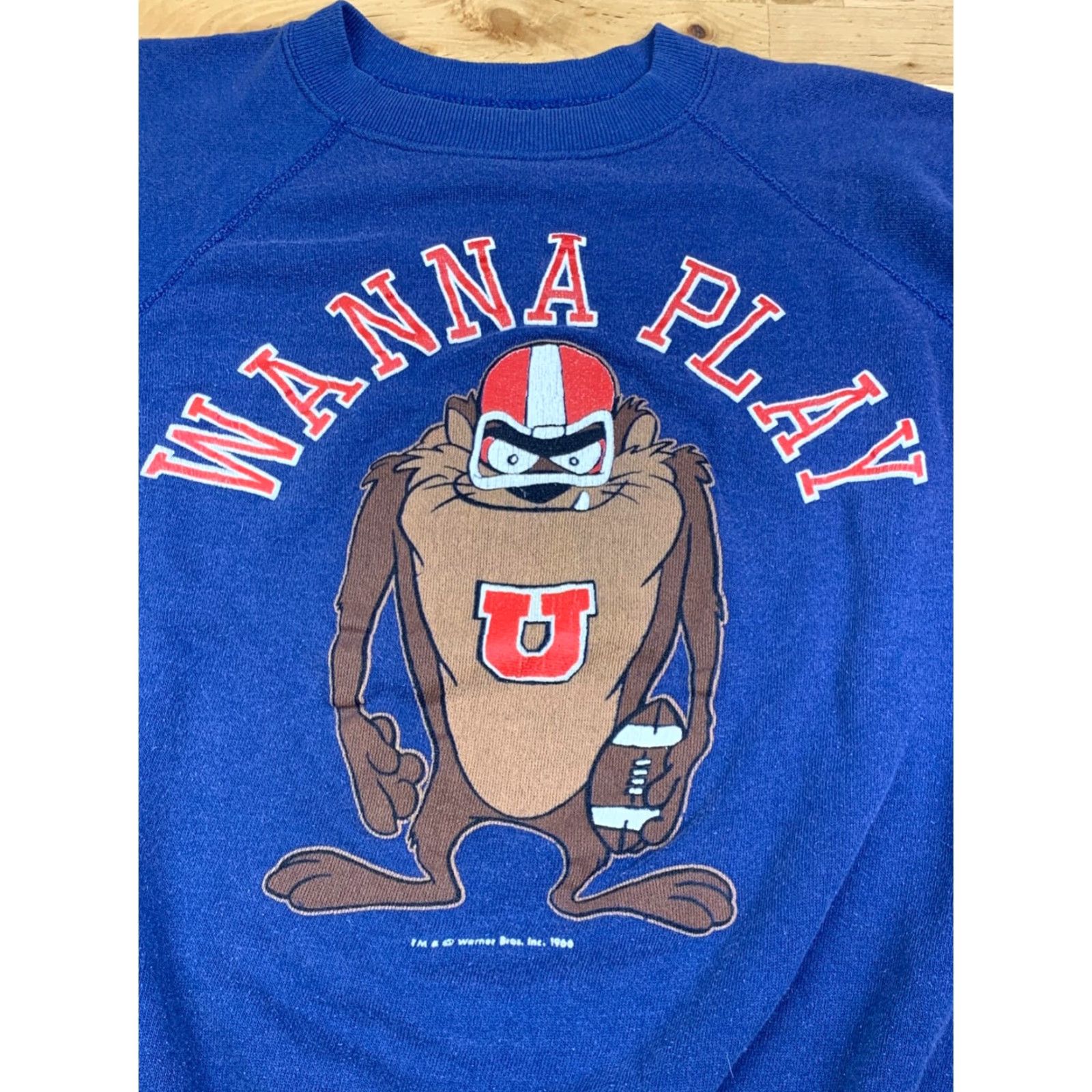 Vintage VINTAGE 1966 Utah Utes Sweatshirt Mens L Blue Football 60s Taz Warner Bros College University Sports Pullover Crewneck Size US L / EU 52-54 / 3 - 4 Thumbnail