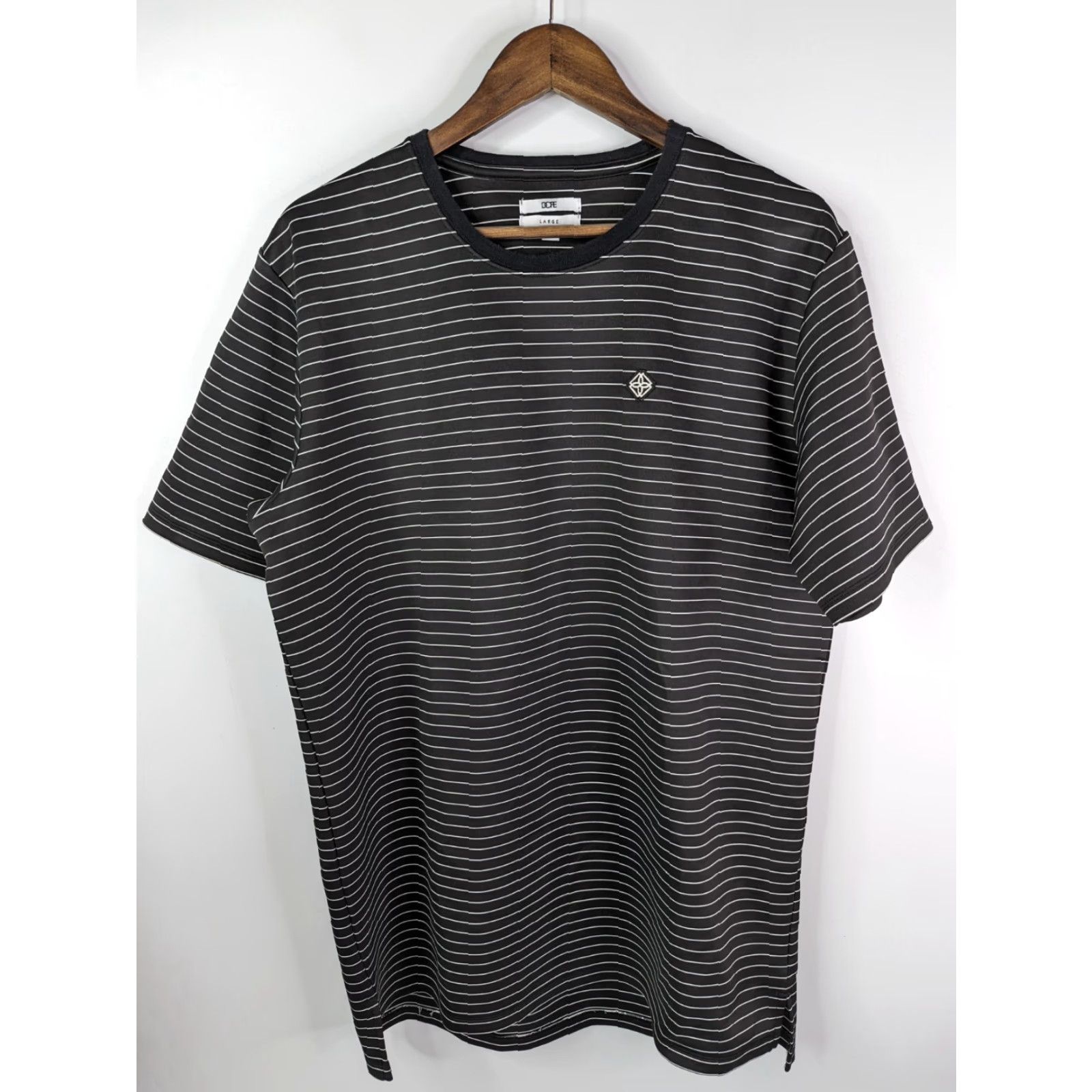 Vintage Dope Brand Black White Striped Logo Crew Neck Short Sleeve T-Shirt Large Mens Shirt Regular Fit Size US L / EU 52-54 / 3 - 2 Thumbnail
