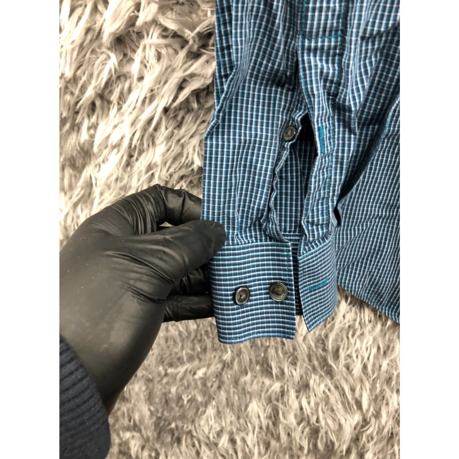Calvin Klein Calvin Klein Shirt Mens S Long Sleeve Spread Collar Plaid Blue Size US S / EU 44-46 / 1 - 2 Thumbnail