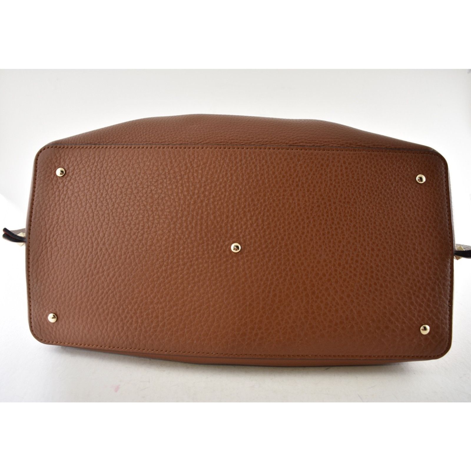 Valentino Valentino Garavani Rockstud Medium Brown Grained Tote Bag Size ONE SIZE - 19 Thumbnail