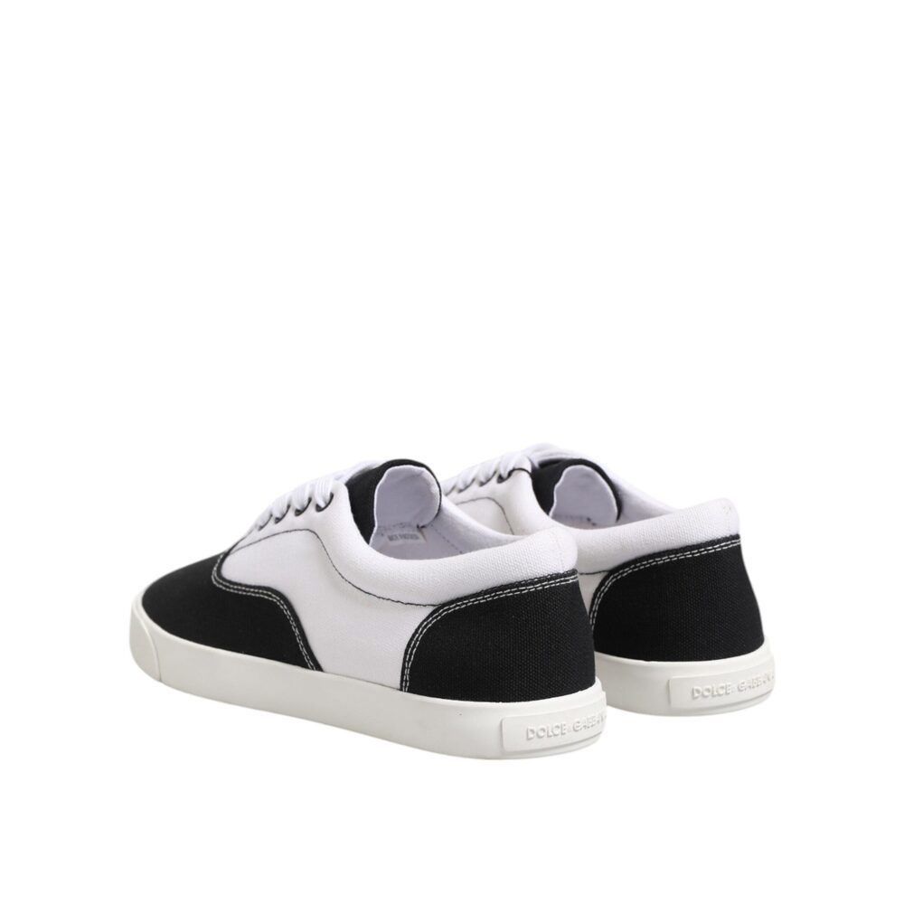 Dolce & Gabbana Dolce & Gabbana Black Cotton Canvas Lace Up Men Sneakers Sho Size US 6 / EU 39 - 5 Thumbnail
