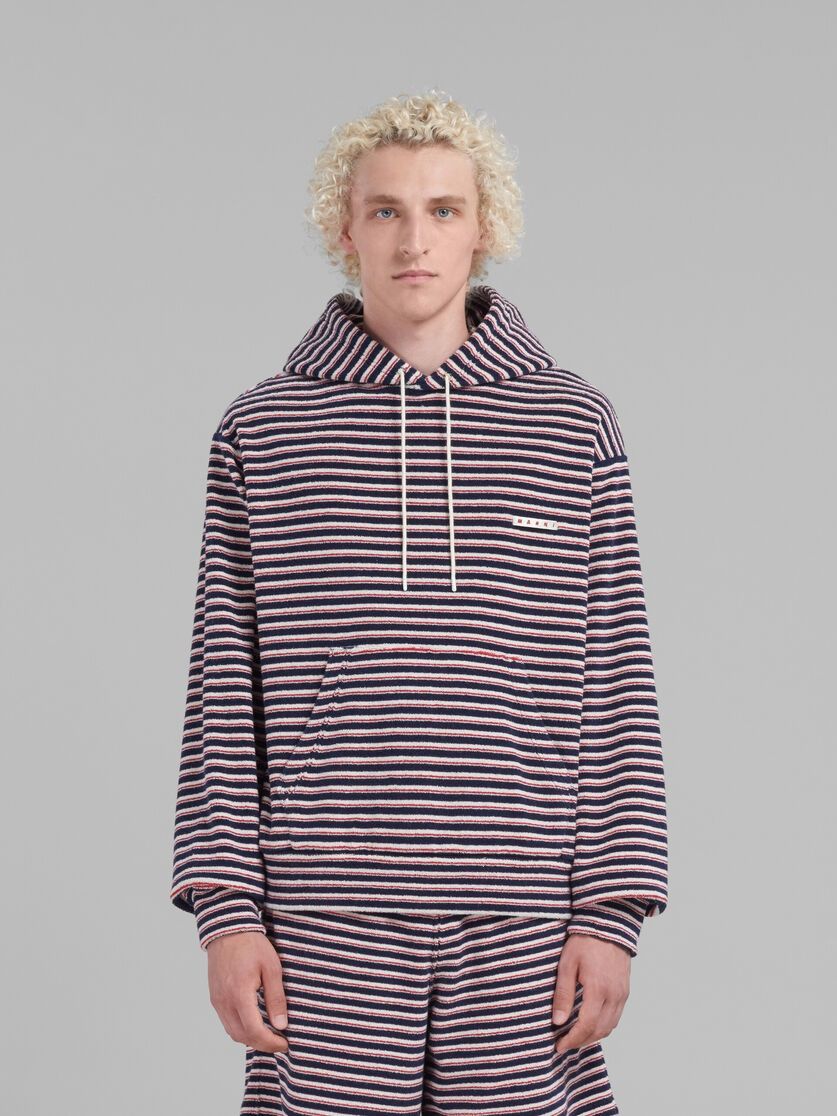 Marni o1w1db10125 Striped Terry Hoodie in Multicolor Size US S / EU 44-46 / 1 - 4 Thumbnail
