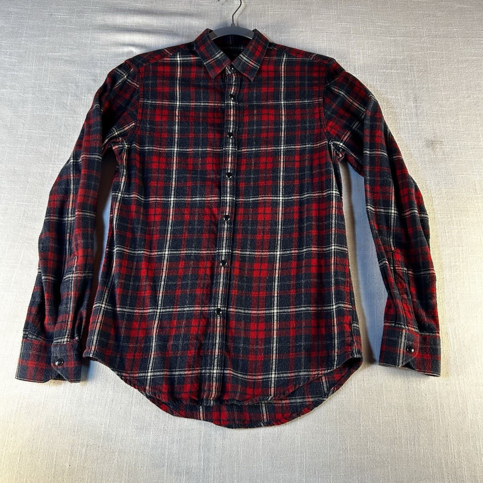 Zara Zara Flannel Shirt Men S Slim Blue/Red Plaid Snap Size US S / EU 44-46 / 1 - 1 Thumbnail