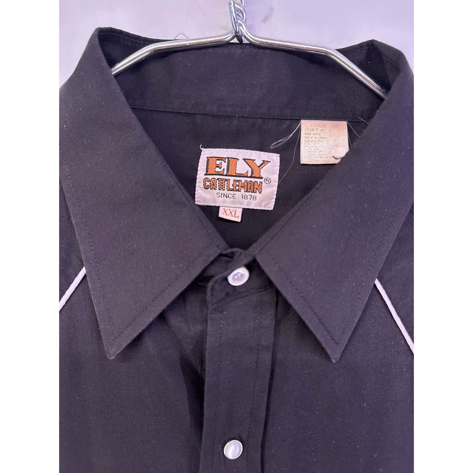 & Other Stories Ely Cattleman Black Long Sleeve White Piping Pearl Snaps 2XL Size US XXL / EU 58 / 5 - 6 Thumbnail