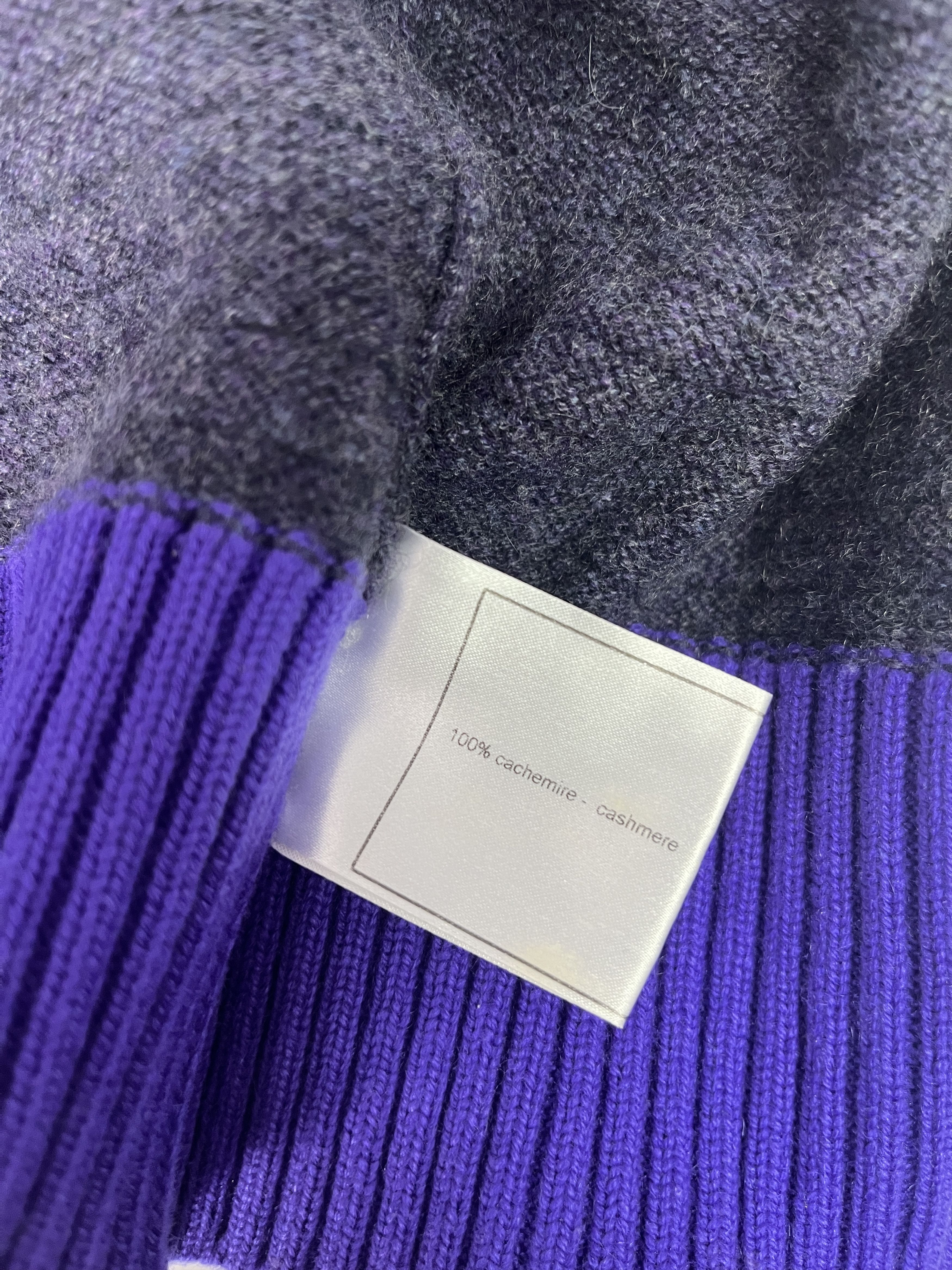 Chanel Chanel Grey Cashmere Cardigan With Purple Trim Size XS / US 0-2 / IT 36-38 - 6 Thumbnail