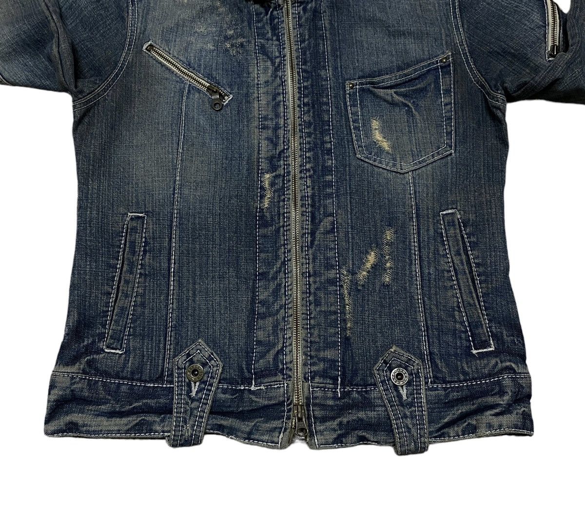 14th Addiction × Boycott × Le Grande Bleu (L.G.B.) Rare Design Vintage Brand Boycott Denim Trucker Jacket 2000s Size US M / EU 48-50 / 2 - 5 Thumbnail