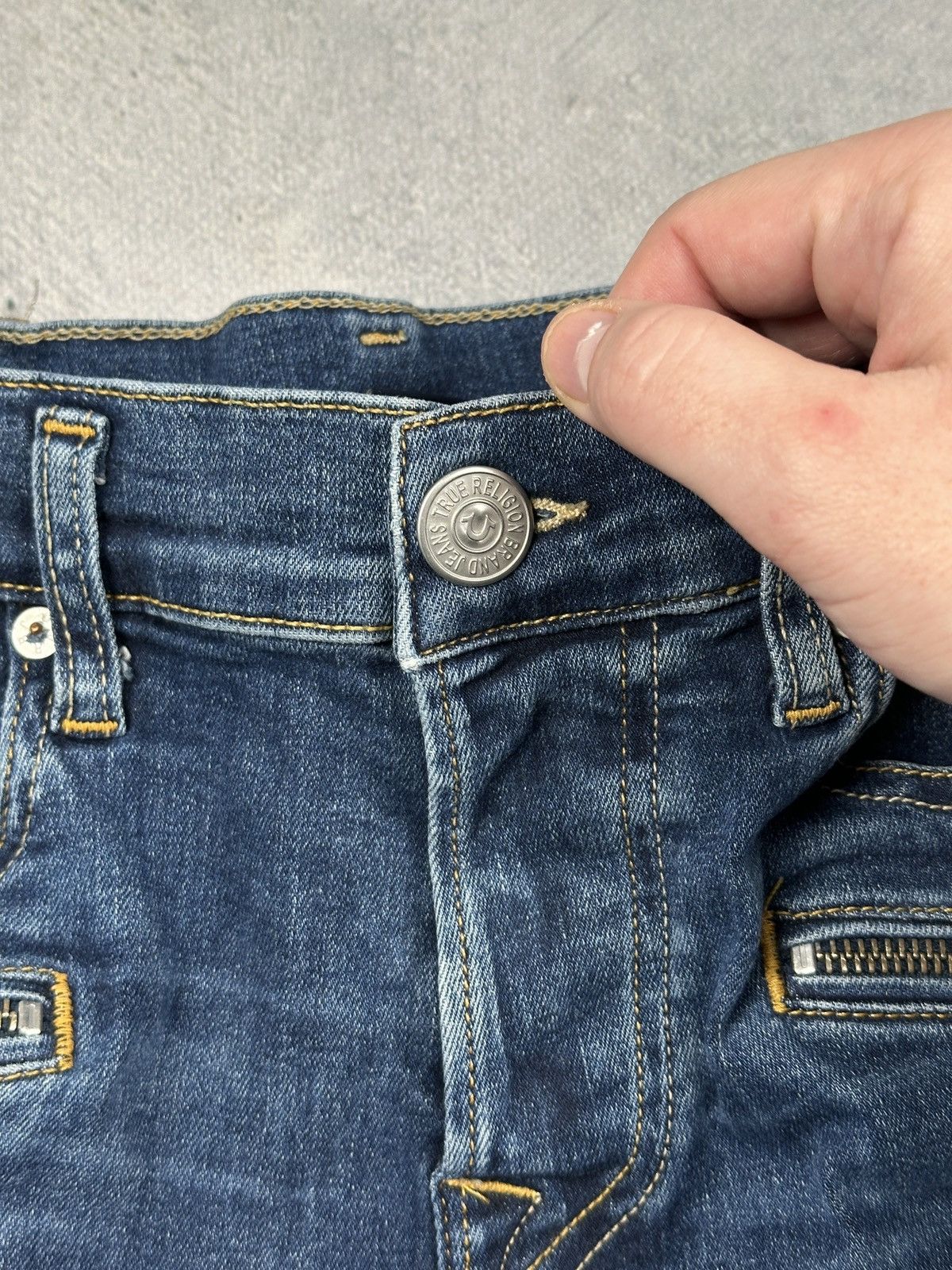 True Religion Vintage True Religion Rocco Moto Biker Jeans Rare Faded Blue Size US 32 / EU 48 - 13 Thumbnail