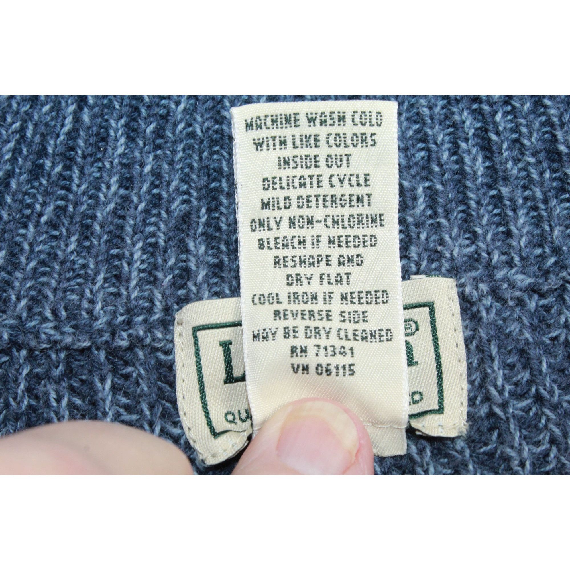 L.L. Bean LL Bean Men's Heather Blue Fisherman Knit Full Zip Sweater S Size US L / EU 52-54 / 3 - 7 Thumbnail