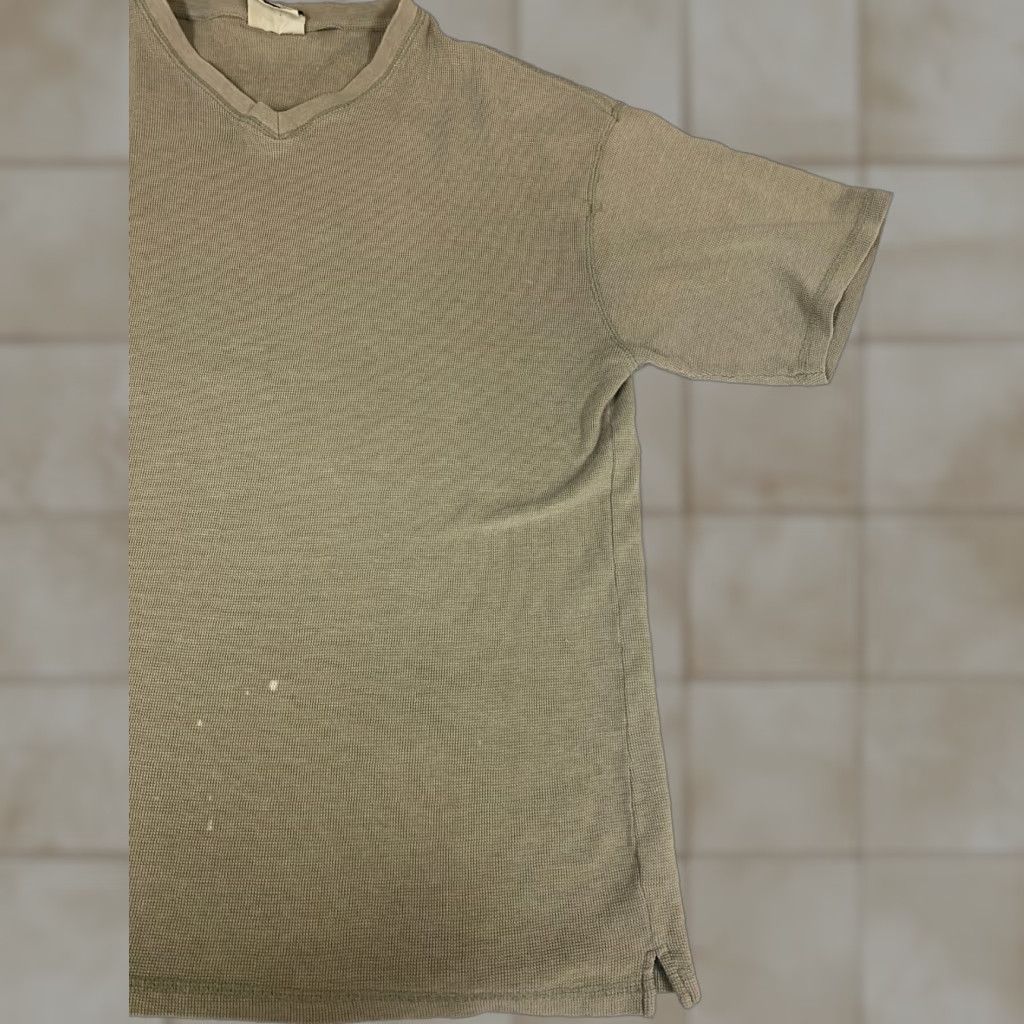 Bugle Boy Bugle Boy Mens Shirt XL Beige V-Neck Short Sleeve Cotton Breathable Stretch Logo T-Shirt Regular Vintage No Size US XL / EU 56 / 4 - 1 Thumbnail