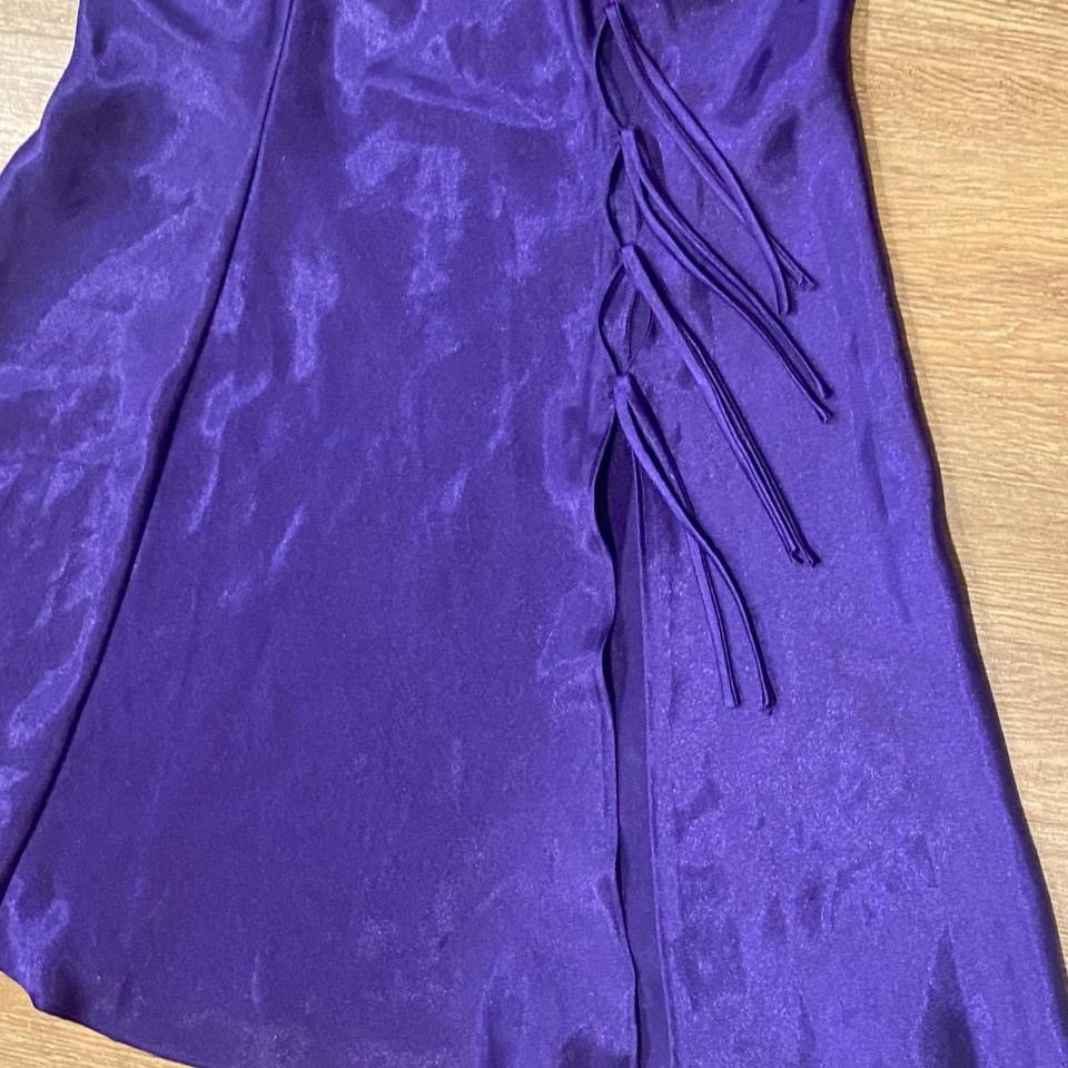 Vintage Frederick's of Hollywood Rich Purple Slip Dress Size S / US 4 / IT 40 - 2 Thumbnail