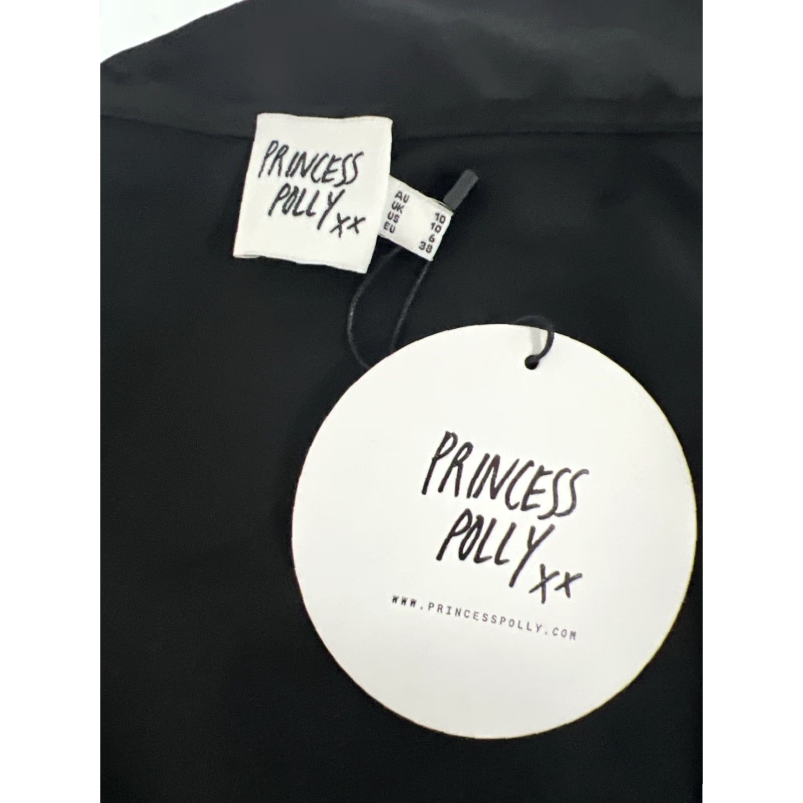 PRINCESS POLLY Princess Polly Skirt Mini Satiny Short Tie 6 Black NWD Skylar Wrap Satin 90s Gothic Women Ladies Size 28" / US 6 / IT 42 - 5 Thumbnail