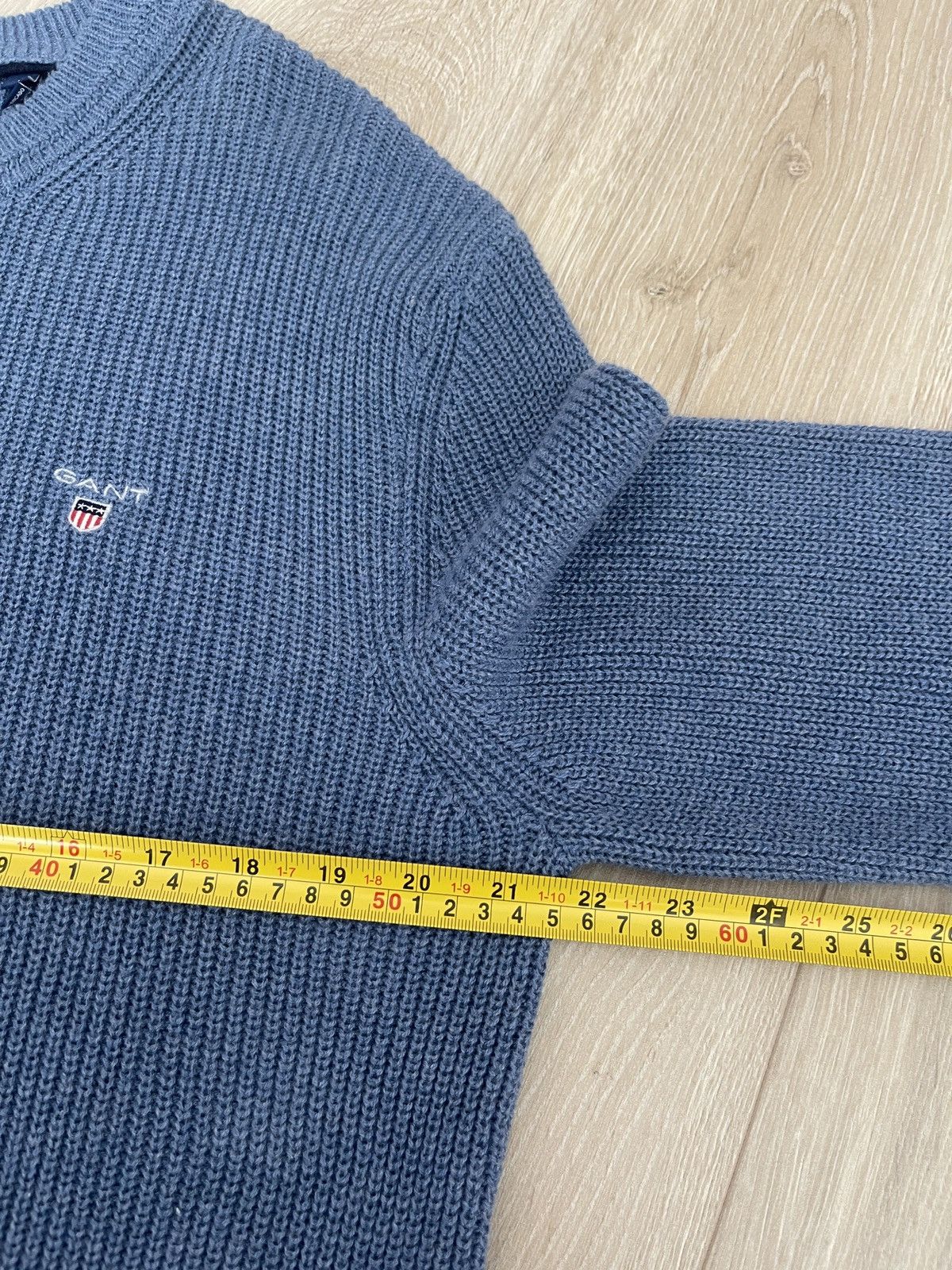 Gant Sweater wool Gant blue casual jumper knit crew neck Size US L / EU 52-54 / 3 - 11 Thumbnail