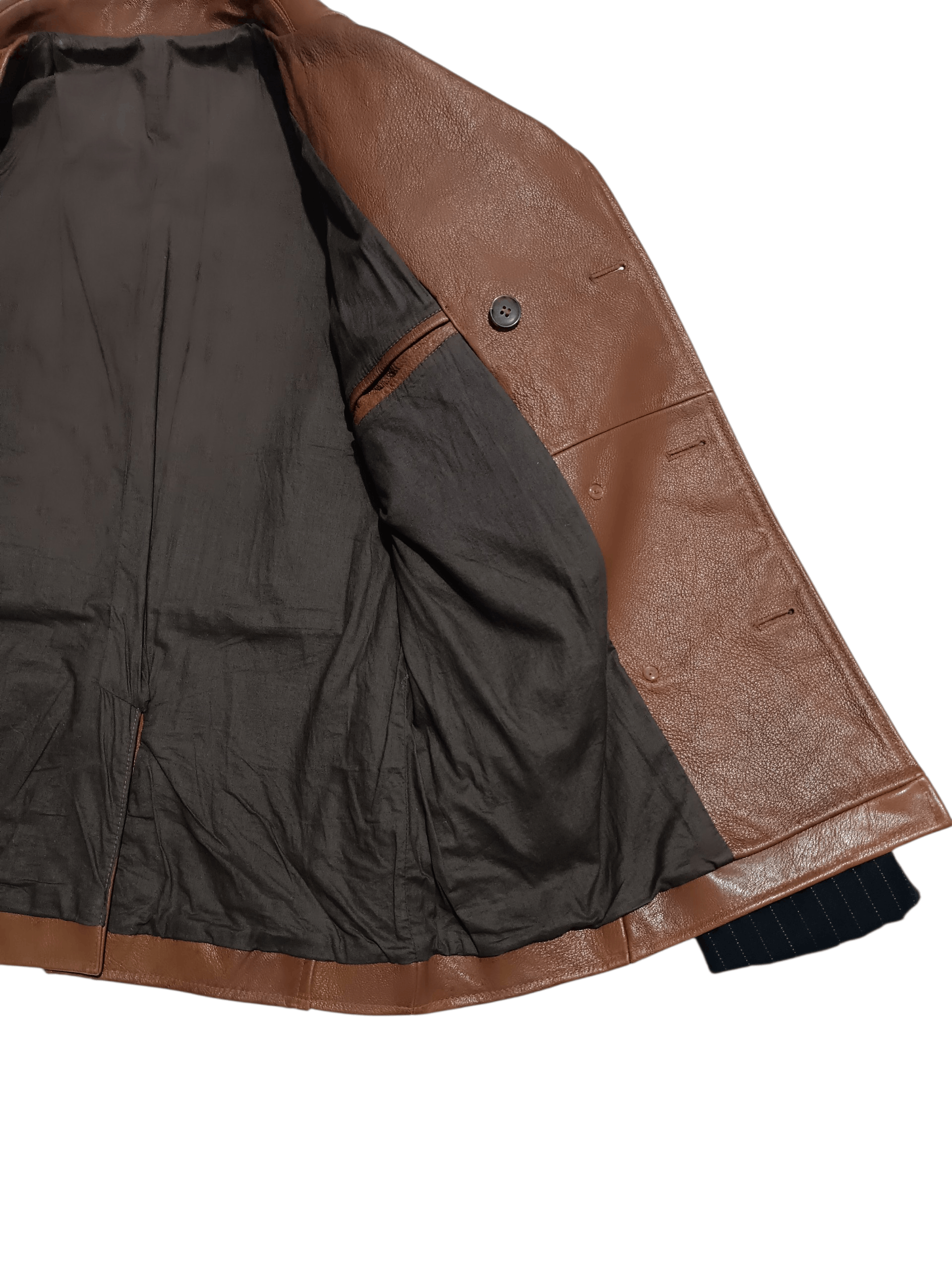 Japanese Brand Intermezzo Limited Edition Leather Double Breasted Jacket Size US L / EU 52-54 / 3 - 9 Thumbnail