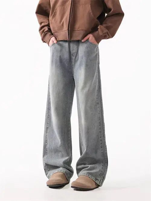 Japanese Brand High street washed straight baggy jeans Size US 32 / EU 48 - 2 Thumbnail