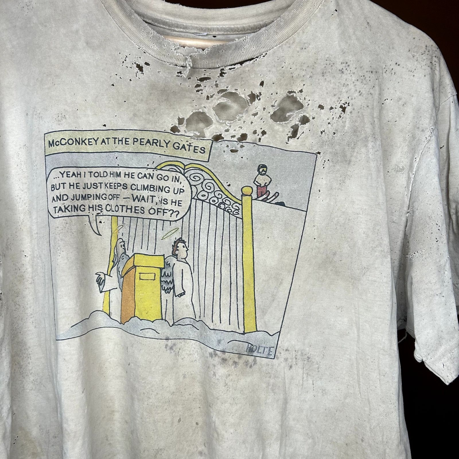 Vintage Insanely Thrashed / Distressed Skiing T-Shirt Vintage Size US L / EU 52-54 / 3 - 6 Thumbnail