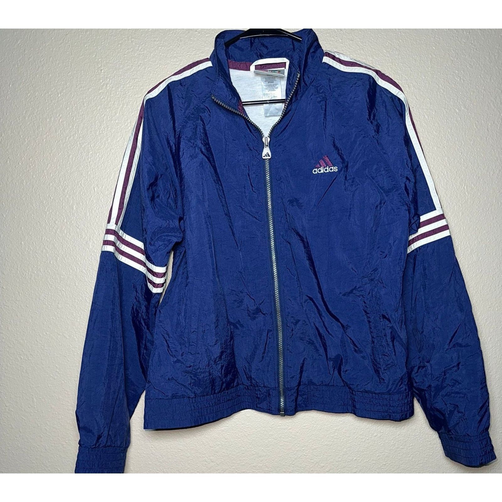 Adidas 💜 Vintage Adidas Windbreaker Track Jacket – With Size M Size US M / EU 48-50 / 2 - 1 Thumbnail
