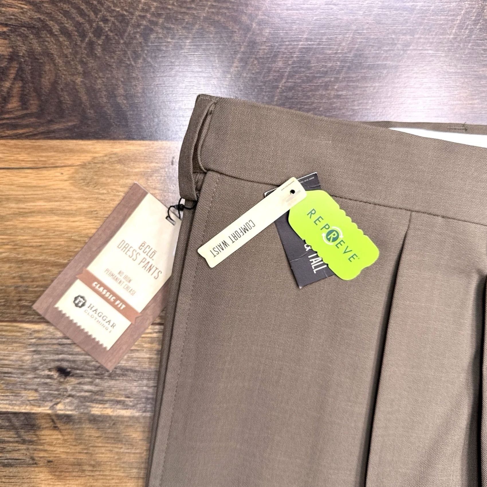 Haggar Haggar Dress Pants 52x30 Brown Classic Fit Men Pants Straight Inseam 30 Inseam Polyester Solid Classic Size US 36 / EU 52 - 6 Thumbnail