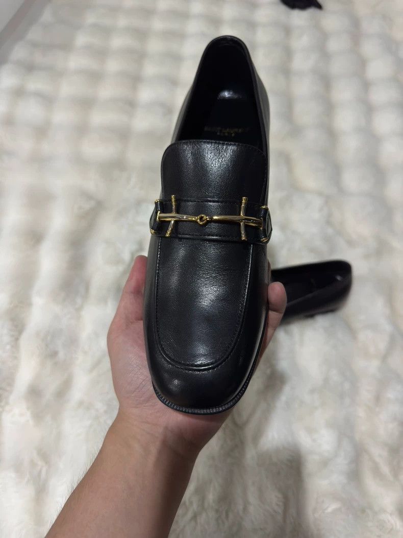 Saint Laurent Paris Saint laurent paris Black and gold loafers shoes 2506-Nexta Size US 8 / EU 41 - 4 Thumbnail