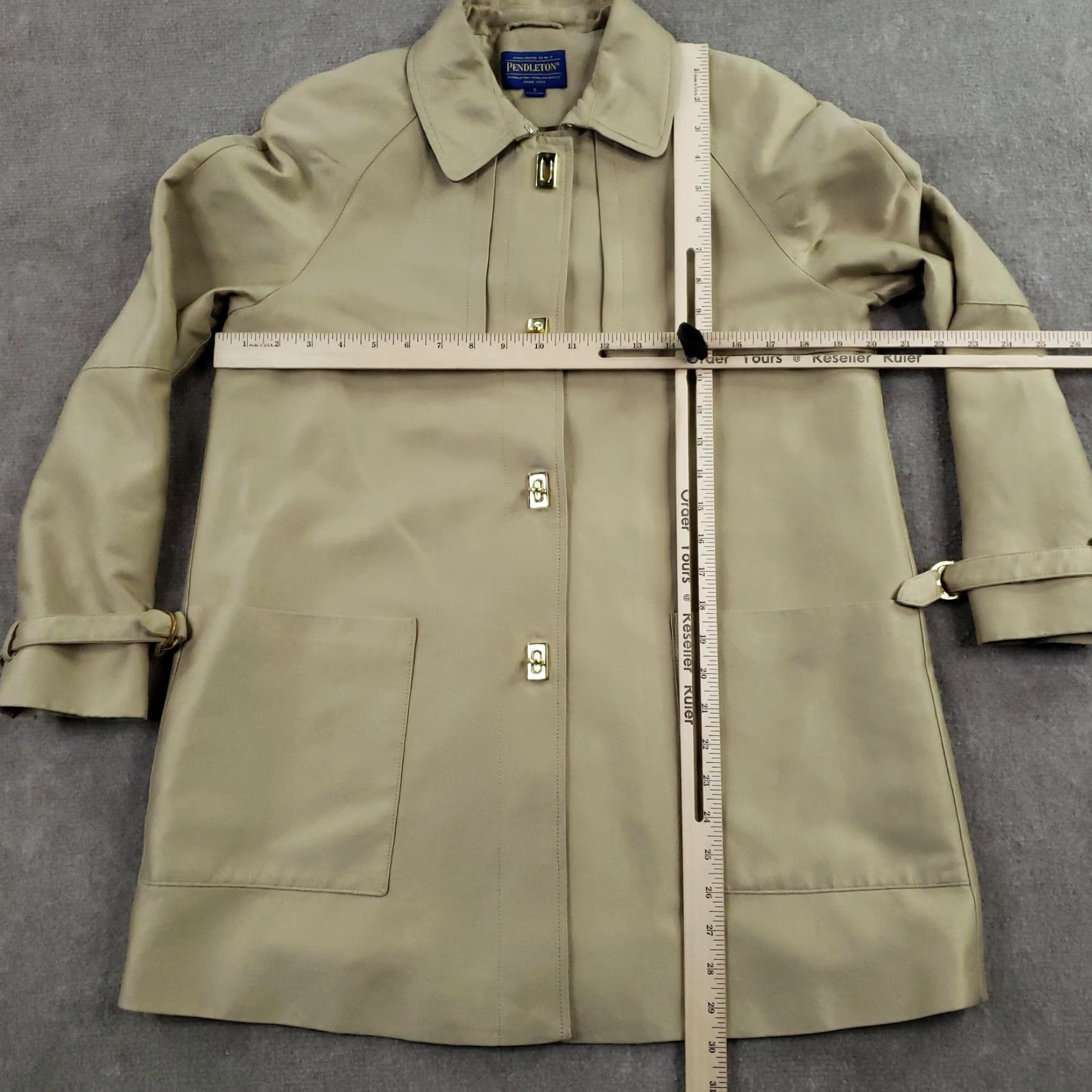 Pendleton Pendleton Womens Trench Coat Jacket Belted Cuff Lined Pockets Mid-Length Tan Khaki Beig​e Z S Size S / US 4 / IT 40 - 2 Thumbnail