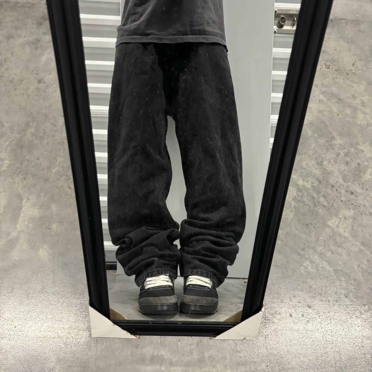Japanese Brand × Vintage Crazy Vintage Y2K/2000s Grunge Solid Black Skater Denim Jeans! Size US 34 / EU 50 - 1 Thumbnail