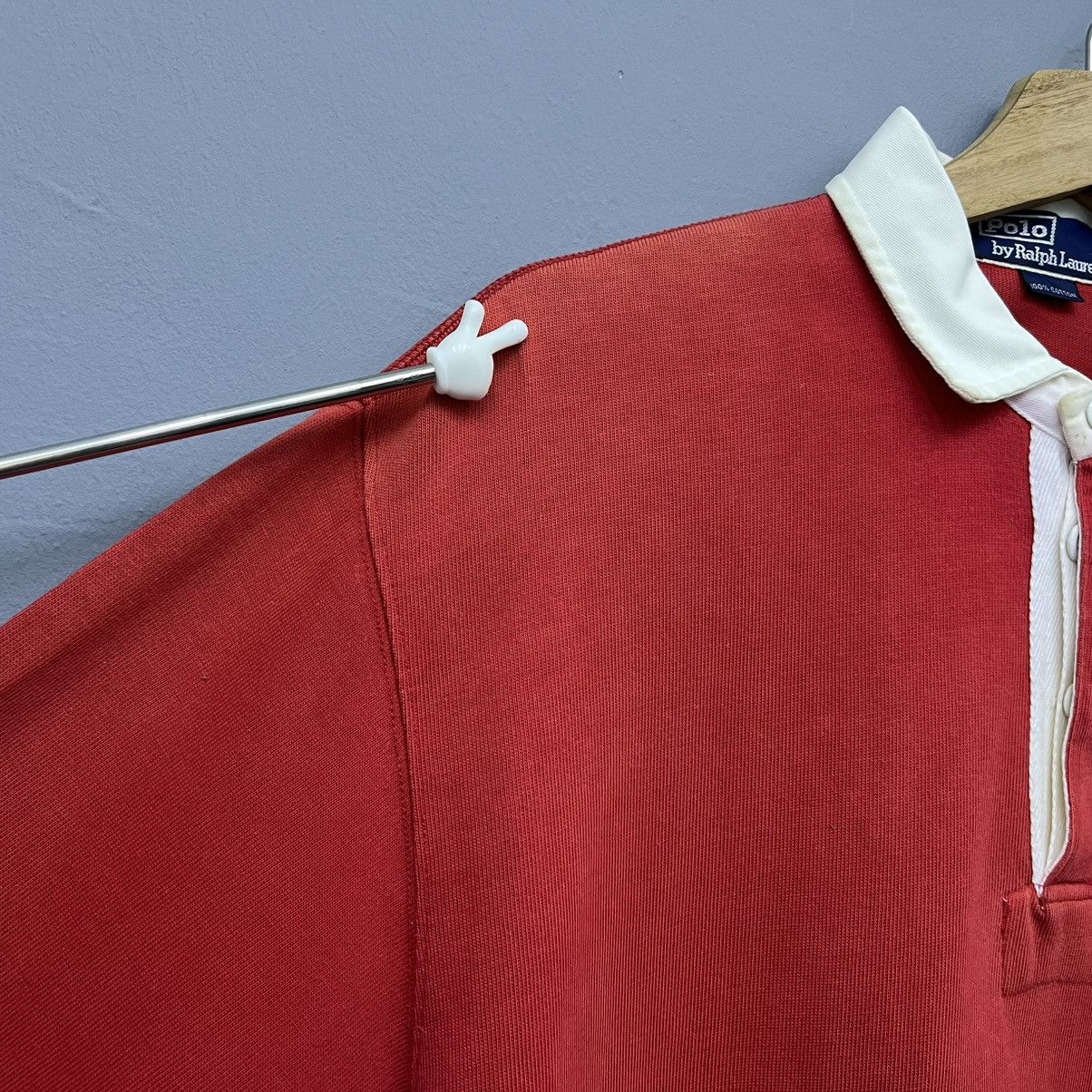 Polo Ralph Lauren Distressed Vintage 90s Polo Ralph Lauren Rugby Shirt Size US L / EU 52-54 / 3 - 9 Thumbnail