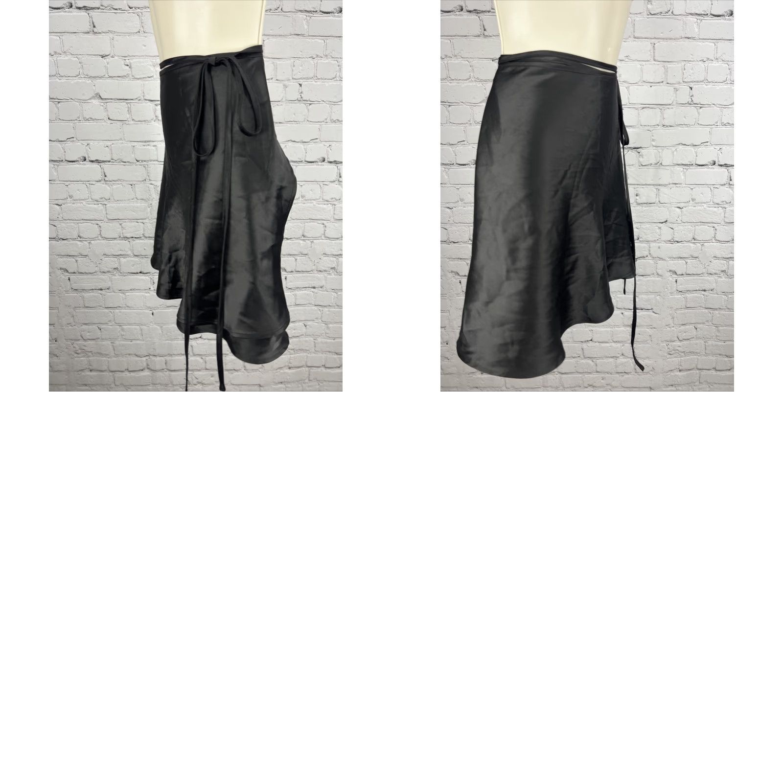PRINCESS POLLY Princess Polly Skirt Mini Satiny Short Tie 6 Black NWD Skylar Wrap Satin 90s Gothic Women Ladies Size 28" / US 6 / IT 42 - 8 Thumbnail