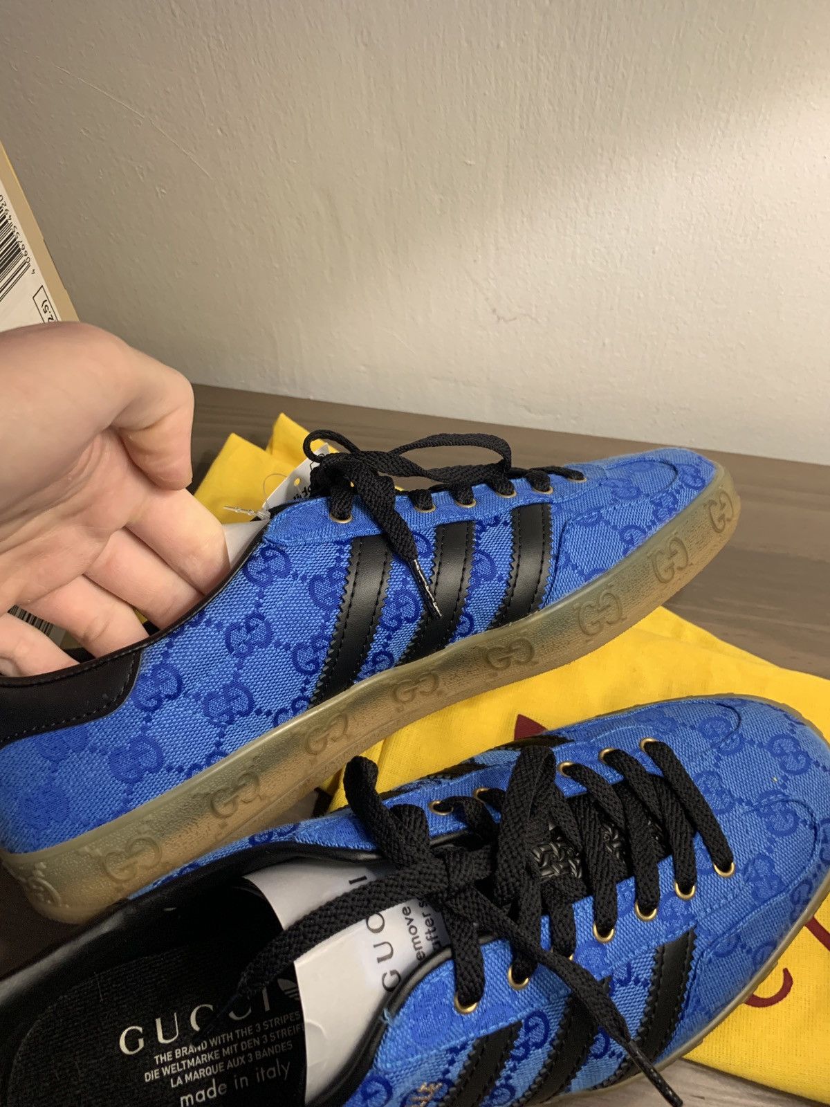 Adidas × Gucci Adidas x gucci gazelle shoe blue Size US 9.5 / EU 42-43 - 13 Thumbnail