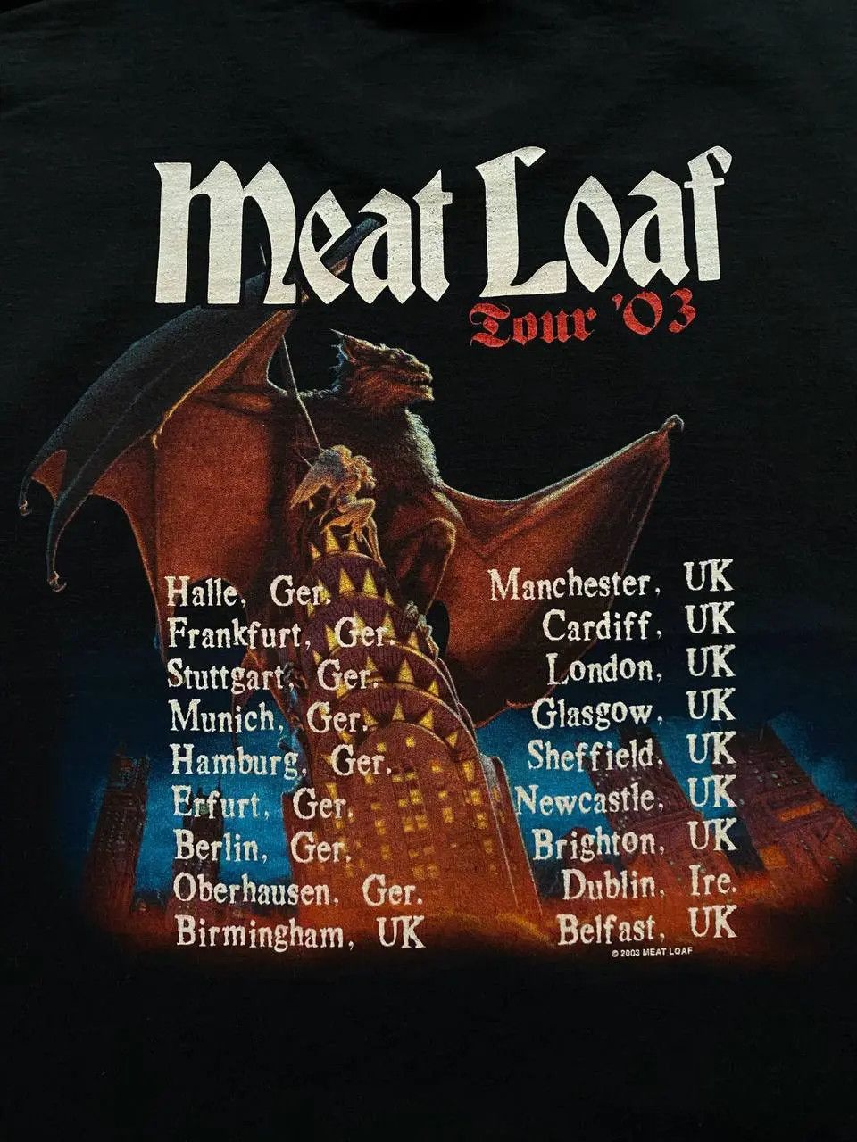 Band Tees VINTAGE 2000s MEAT LOAF “BAT OUT OF HELL” TOUR ROCK T SHIRT Size US XL / EU 56 / 4 - 7 Thumbnail