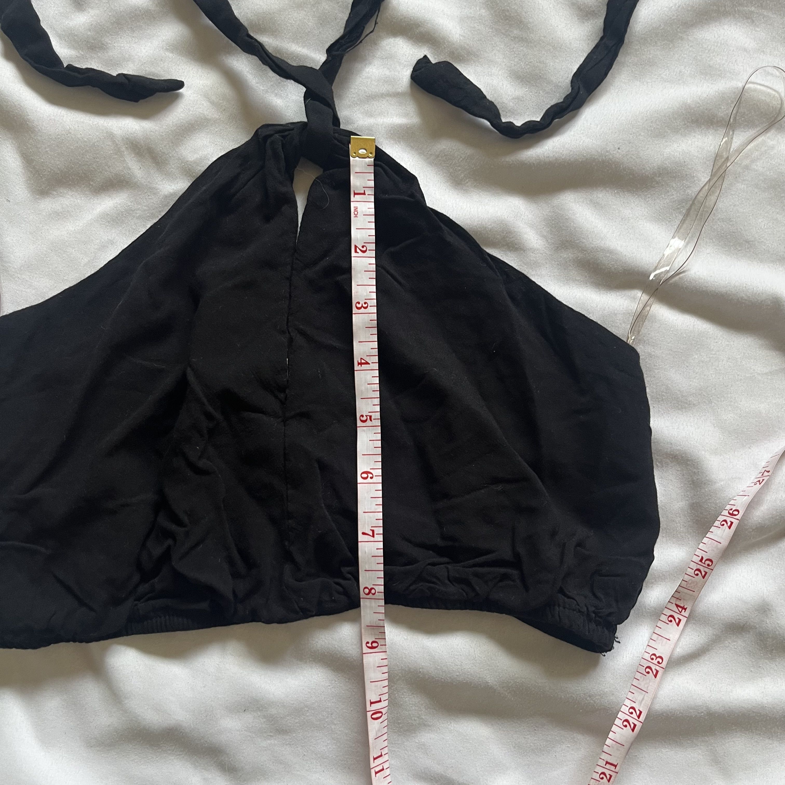 Pacsun LA Hearts Black Halter Crop Top w/ Tie Back and Straps Size XS / US 0-2 / IT 36-38 - 5 Thumbnail