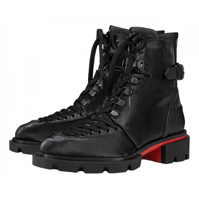 Christian Louboutin o1s1wg111124 Our Macademia Flat Toile in Black Size US 12 / EU 45 - 1 Thumbnail