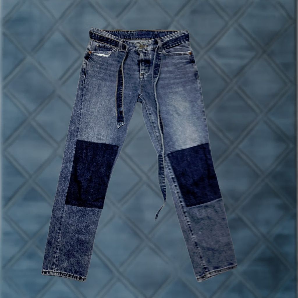 Lucky Brand Lucky Brand Sienna Slim Boyfriend Womens 0 Jeans Blue Patches Button Fly Belt Denim Size 25" / US 0 / IT 36 - 1 Thumbnail