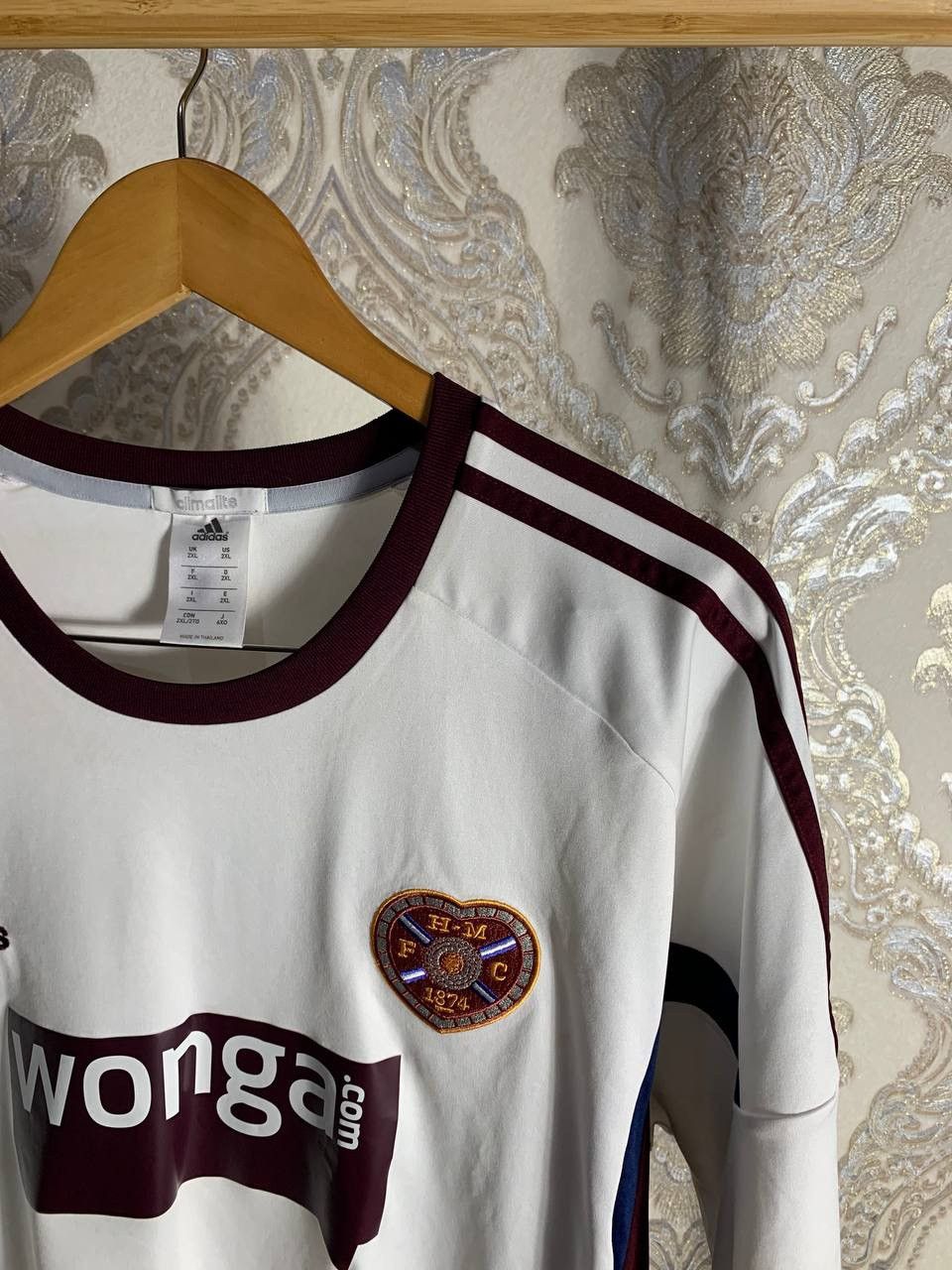 Adidas × Vintage VERY RARE ADIDAS FC HM HEART OF MIDLOTHIAN SOCCER JERSEY 90s Size US XXL / EU 58 / 5 - 3 Thumbnail