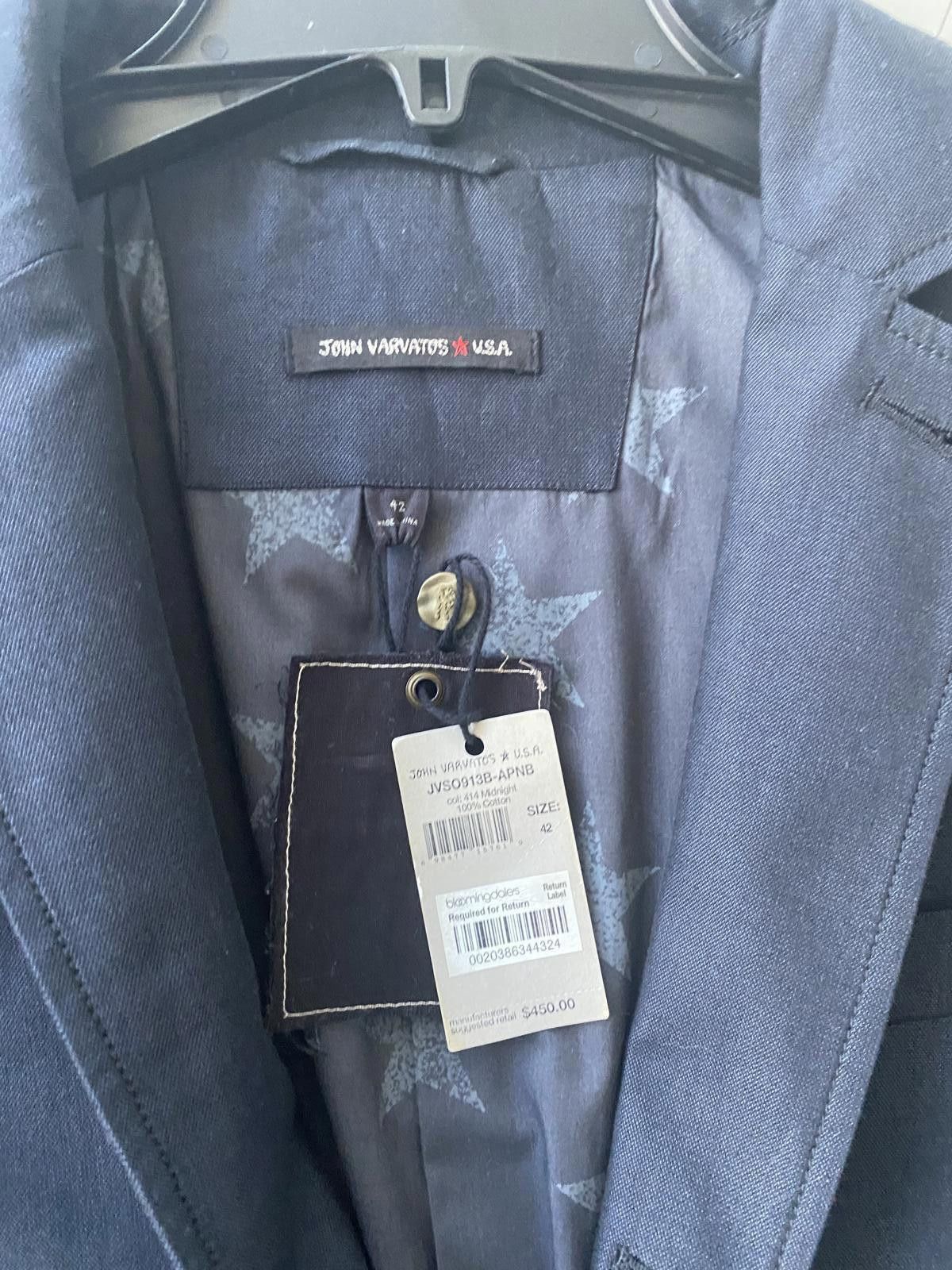 John Varvatos John Varvatos USA Men's Blazer Midnight Blue Sport Coat 42 Size 42R - 3 Thumbnail