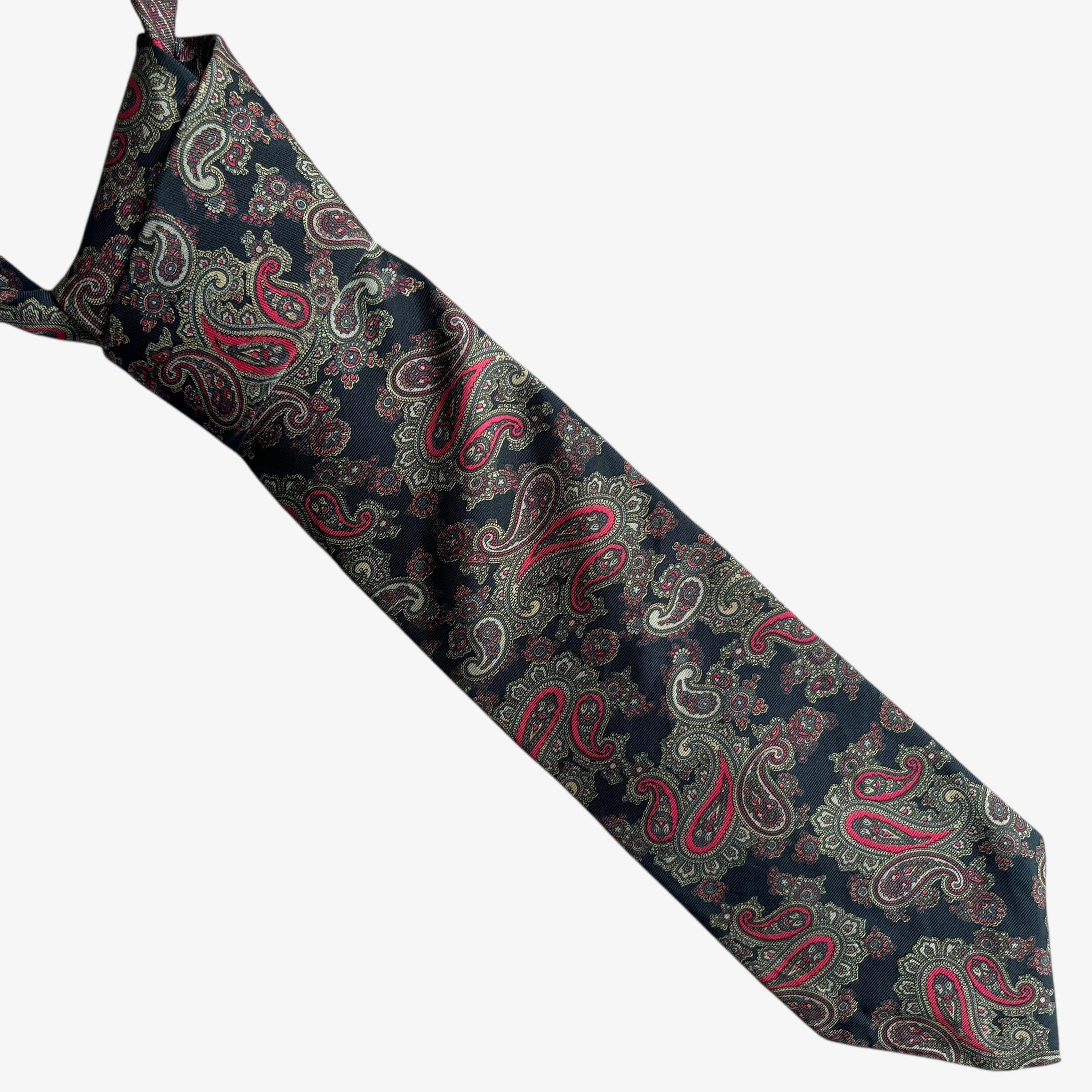 Hardy Amies Vintage 90s Hardy Amies Colourful Paisley Print Silk Tie Size ONE SIZE - 1 Thumbnail