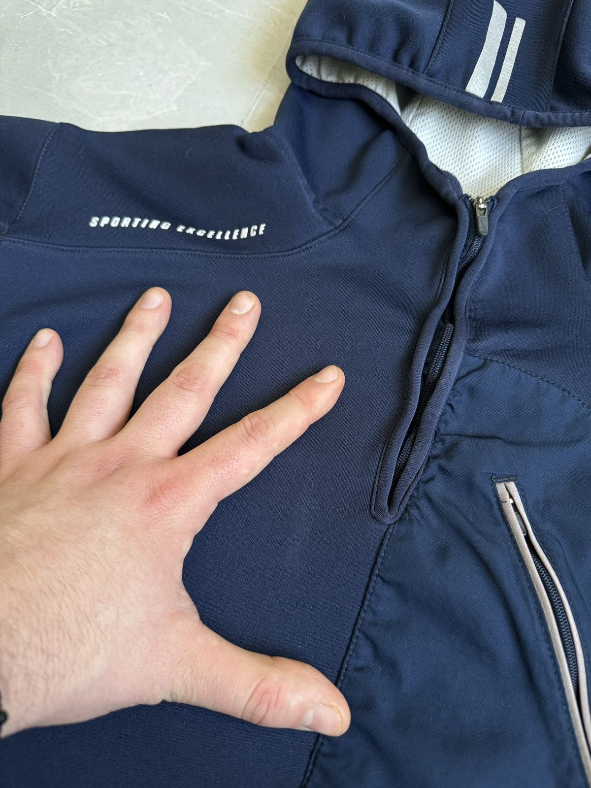 Nike Vintage 00s Nike Ninja Hoodie 1/2 Zip Navy Small Swoosh Y2k Size US M / EU 48-50 / 2 - 6 Thumbnail