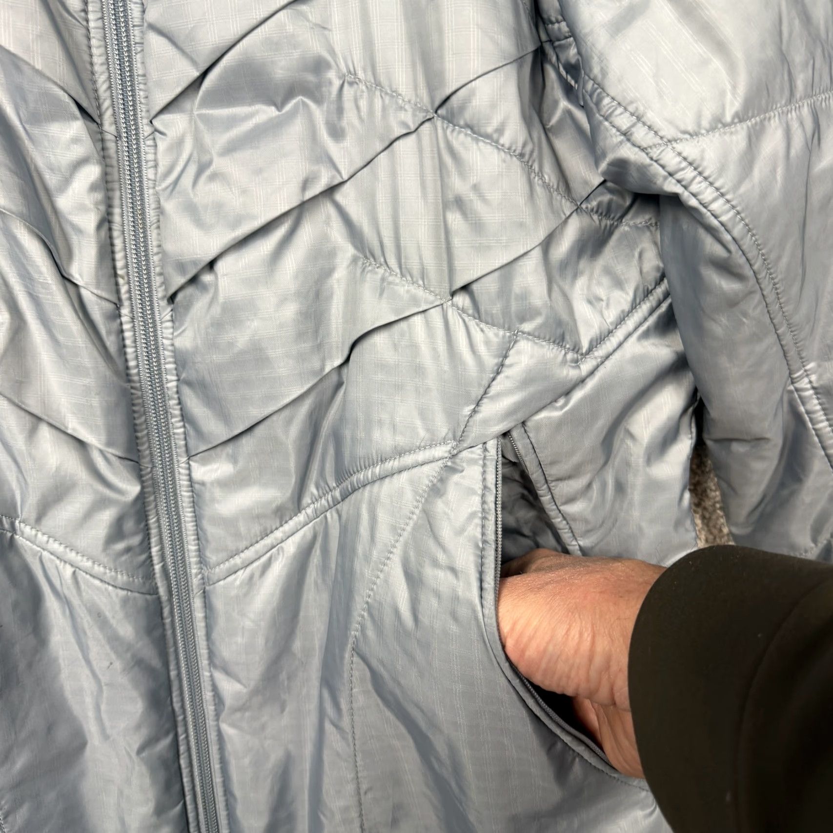 Columbia Jacket Womens Large Gray Omni-Heat Interchange Puffer Full Zip