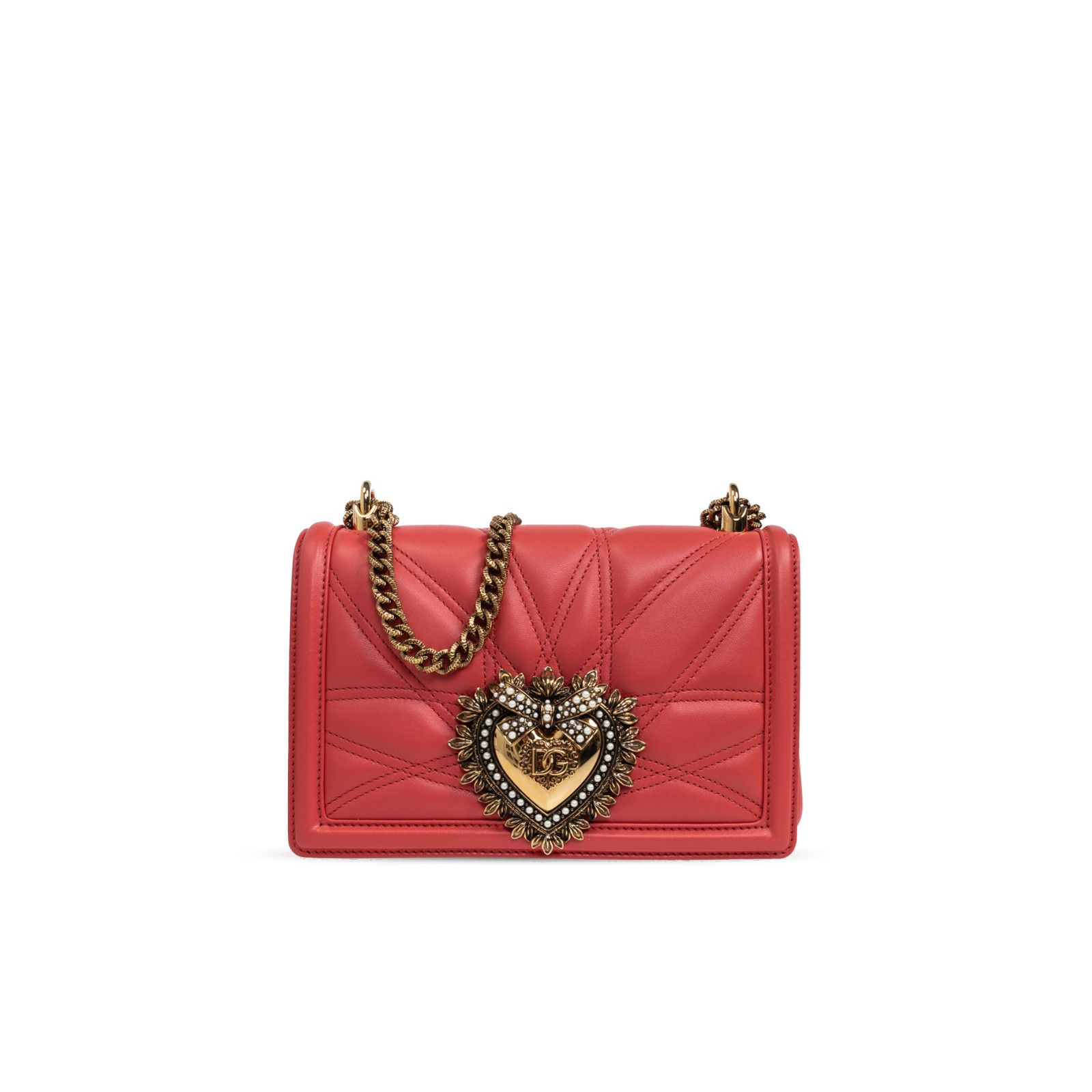 Dolce & Gabbana DOLCE&GABBANA Devotion Red Leather Bag New & Authentic Size ONE SIZE - 1 Thumbnail