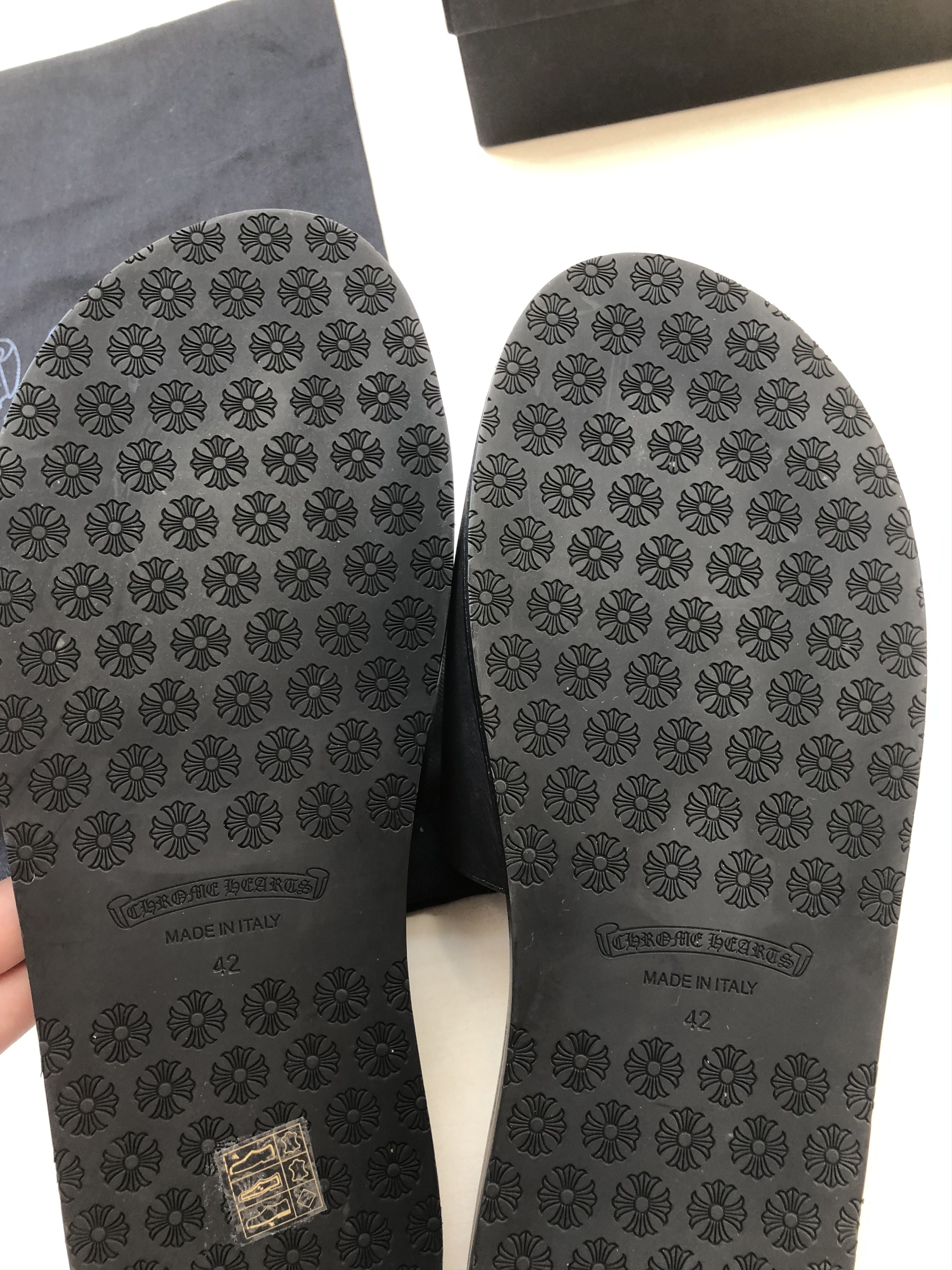 Chrome Hearts Chrome Hearts CH Plus Patch Leather Slide Slippers Size US 10 / IT 40 - 10 Thumbnail