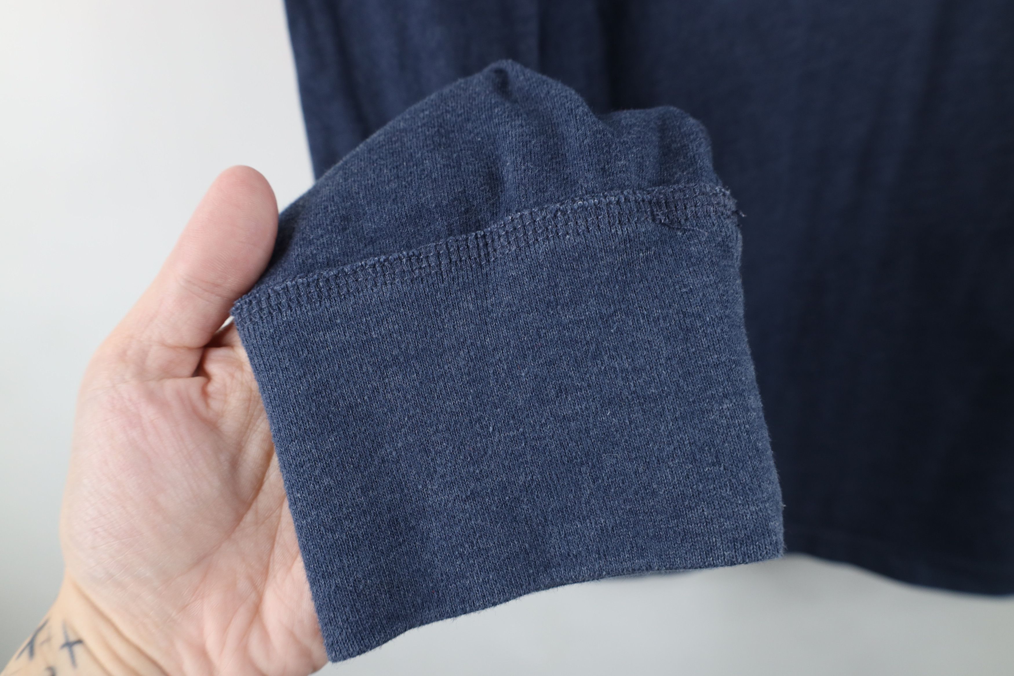 J.Crew J Crew Blank Knit Long Sleeve Henley T-Shirt Blue Cotton Size US L / EU 52-54 / 3 - 8 Thumbnail